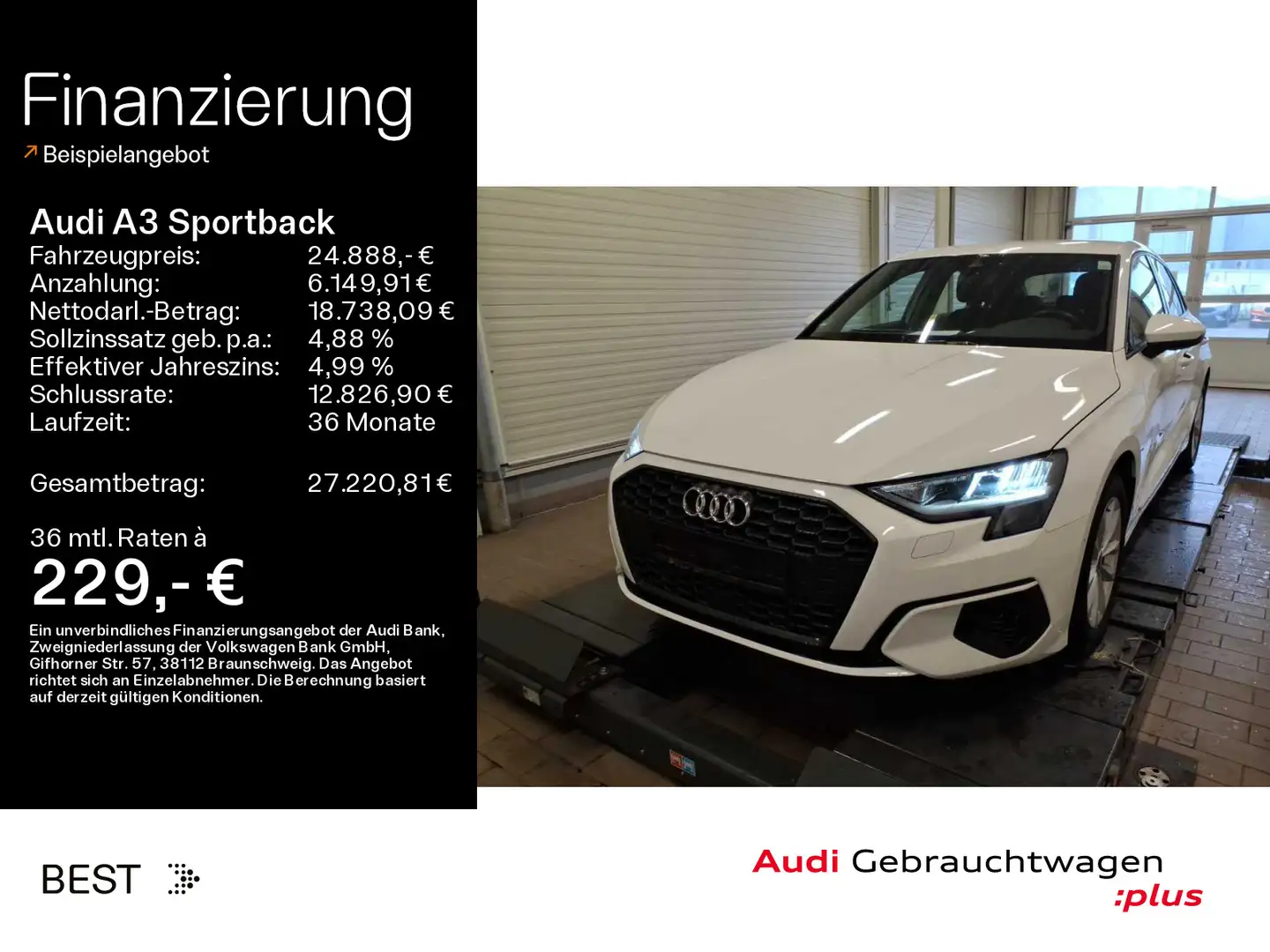 Audi A3 35 TDI ACC*Kamera*Navi Bianco - 1
