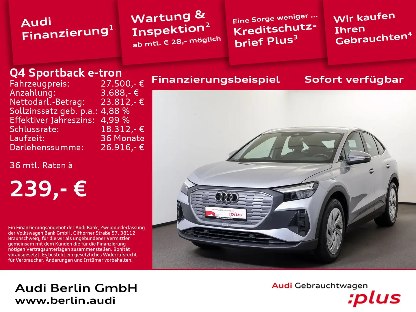 Audi Q4 e-tron Q4 Sportback 35 e-tron VIRTUAL NAVI LED PDC Stříbrná - 1