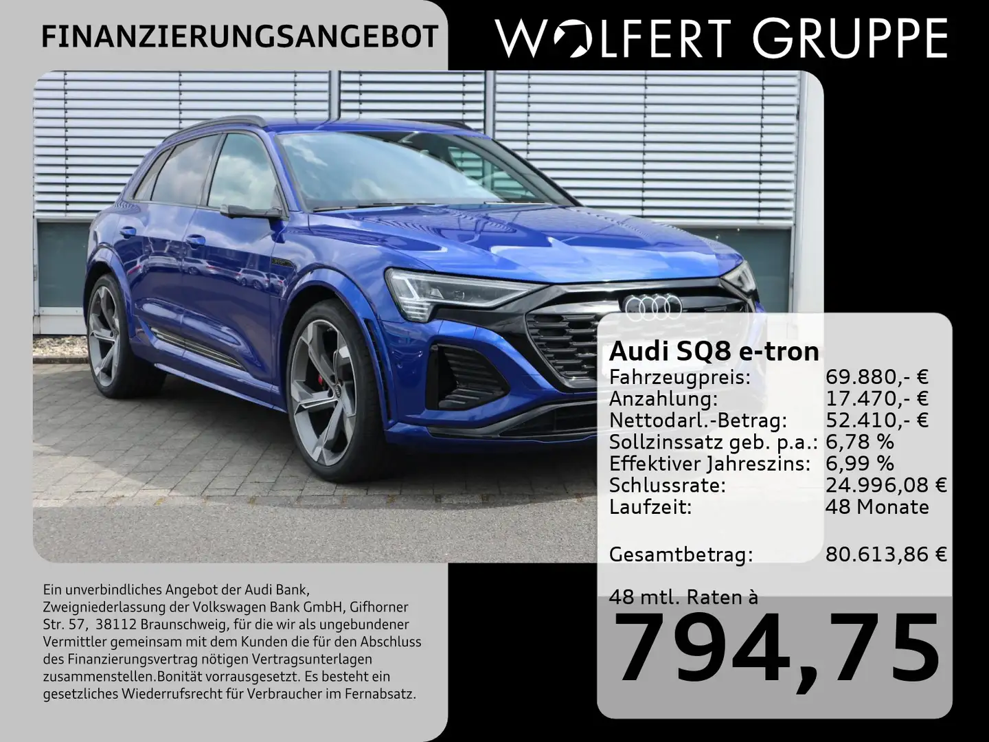 Audi SQ8 e-tron quattro PANO*ACC*HUD*B&O Blau - 1