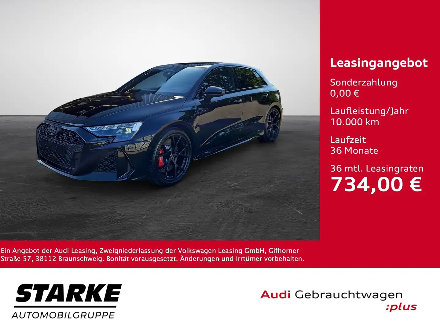 Audi RS3 RS 3 Sportback TFSI S tronic quattro Matrix Nav... Schwarz - 1