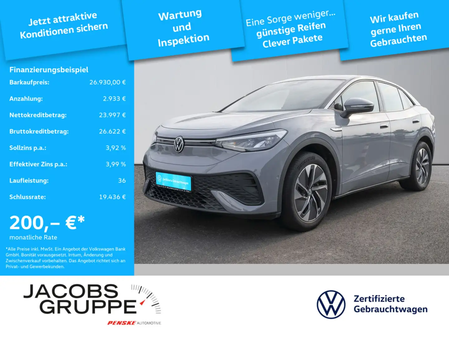 Volkswagen ID.5 Pro 128 kW Kamera, Navi Pro, Wärmepumpe, Szary - 1