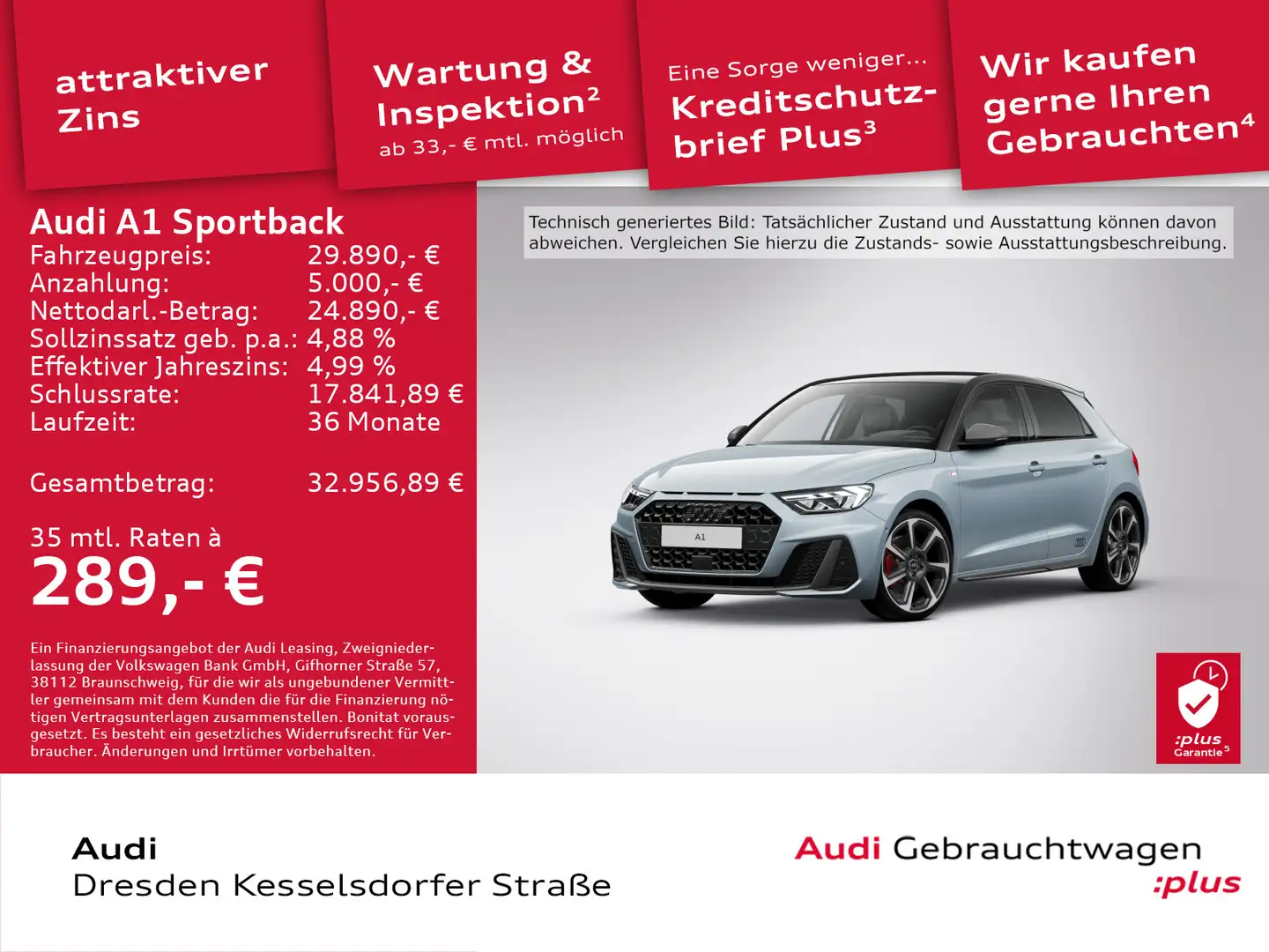 Audi A1 40 TFSI S-Line LED Navi PDC Grau - 1
