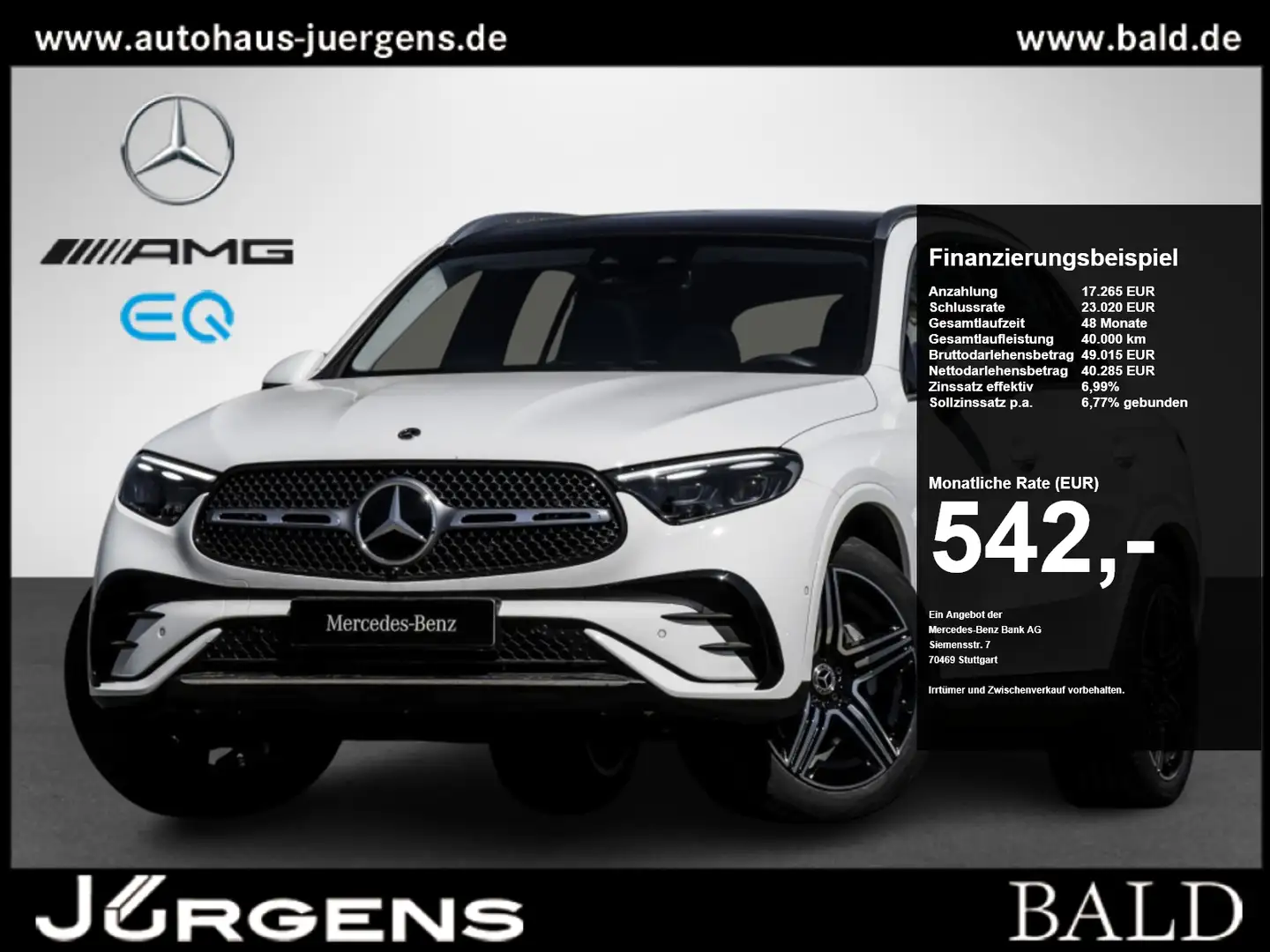Mercedes-Benz GLC 450 d 4M AMG-Sport/Pano/AHK/DIGITAL/360/Dist Weiß - 1