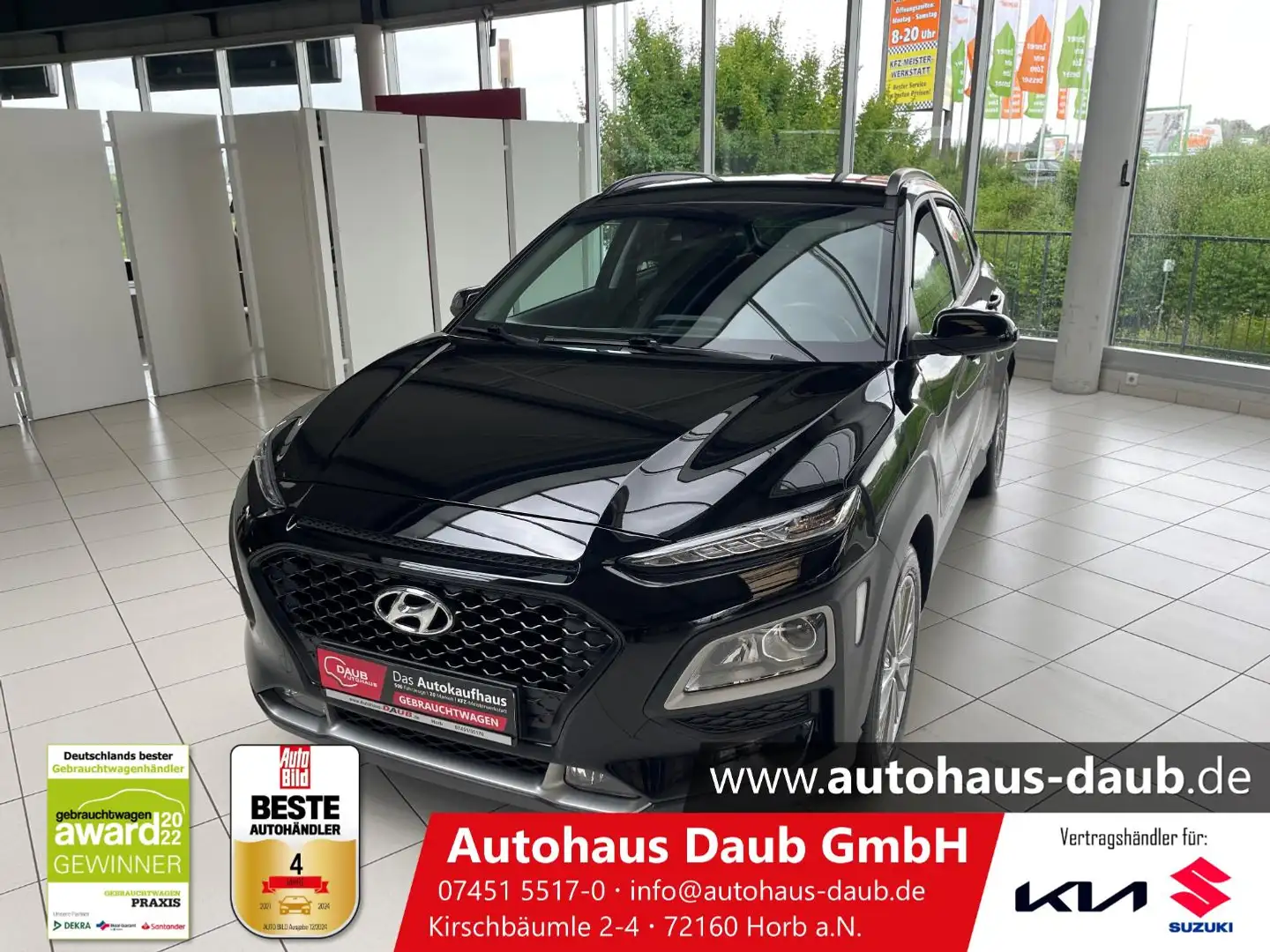 Hyundai KONA 1.6 T-GDI AT Trend 4WD + Klima + PDC hinten Schwarz - 1