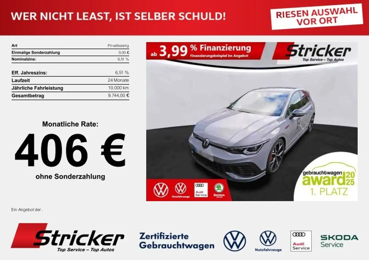 Volkswagen Golf GTI Clubsport Black Style 2.0TSI 349,-ohne Anzahl Grau - 2