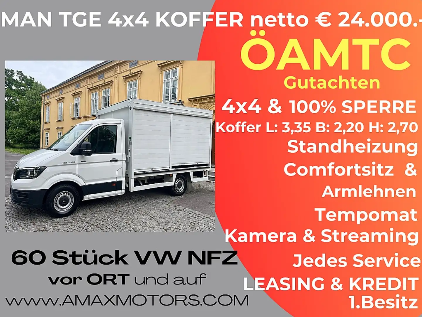 MAN TGE TGE ALLRAD Diff.Sperre KOFFER 3,5t L3 Lang 2,0 ... Weiß - 1