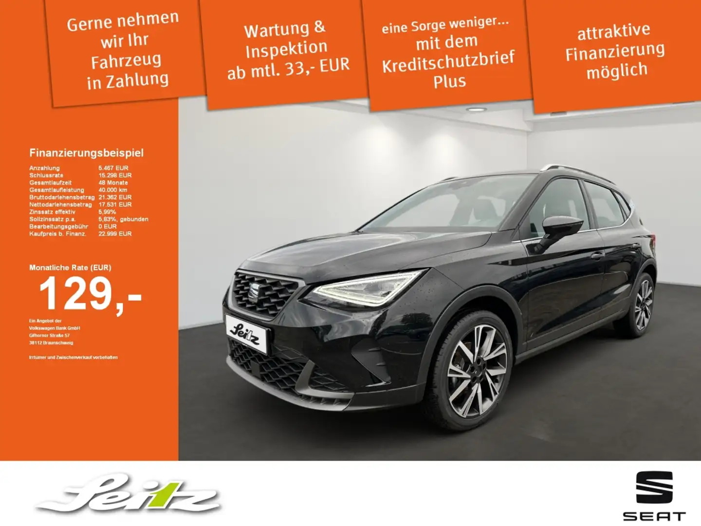 SEAT Arona 1.0 TSI FR *APPCON*PDC*WINTERPAKET* Zwart - 1