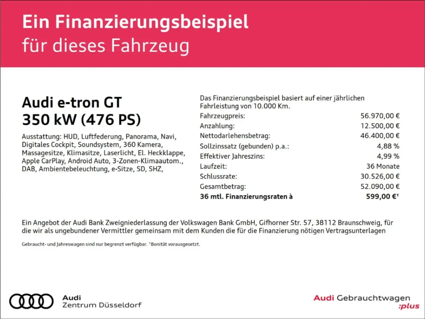 Audi e-tron GT quattro PANO B&O LEDER 360 ACC Negro - 2