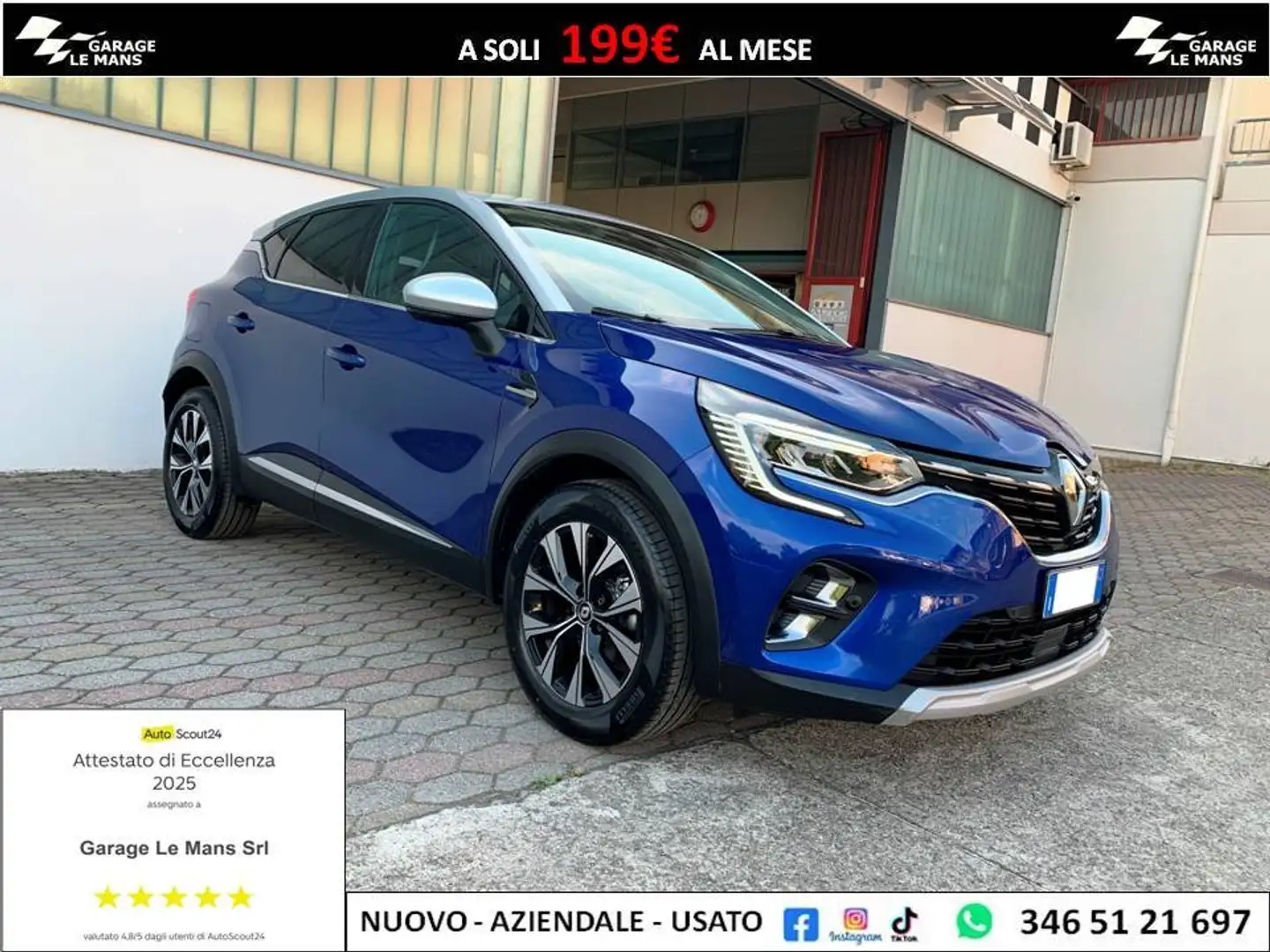 Renault Captur 1.0 TCE INTENS GPL NAVI PELLE TELEC LED CRUISE Blau - 1