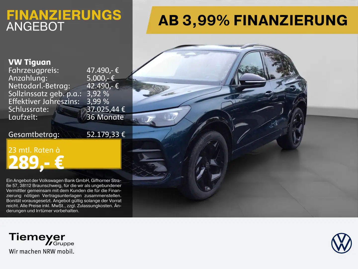 Volkswagen Tiguan 1.5 TSI DSG eHybrid R-LINE BLACK STYLE AH Blau - 1