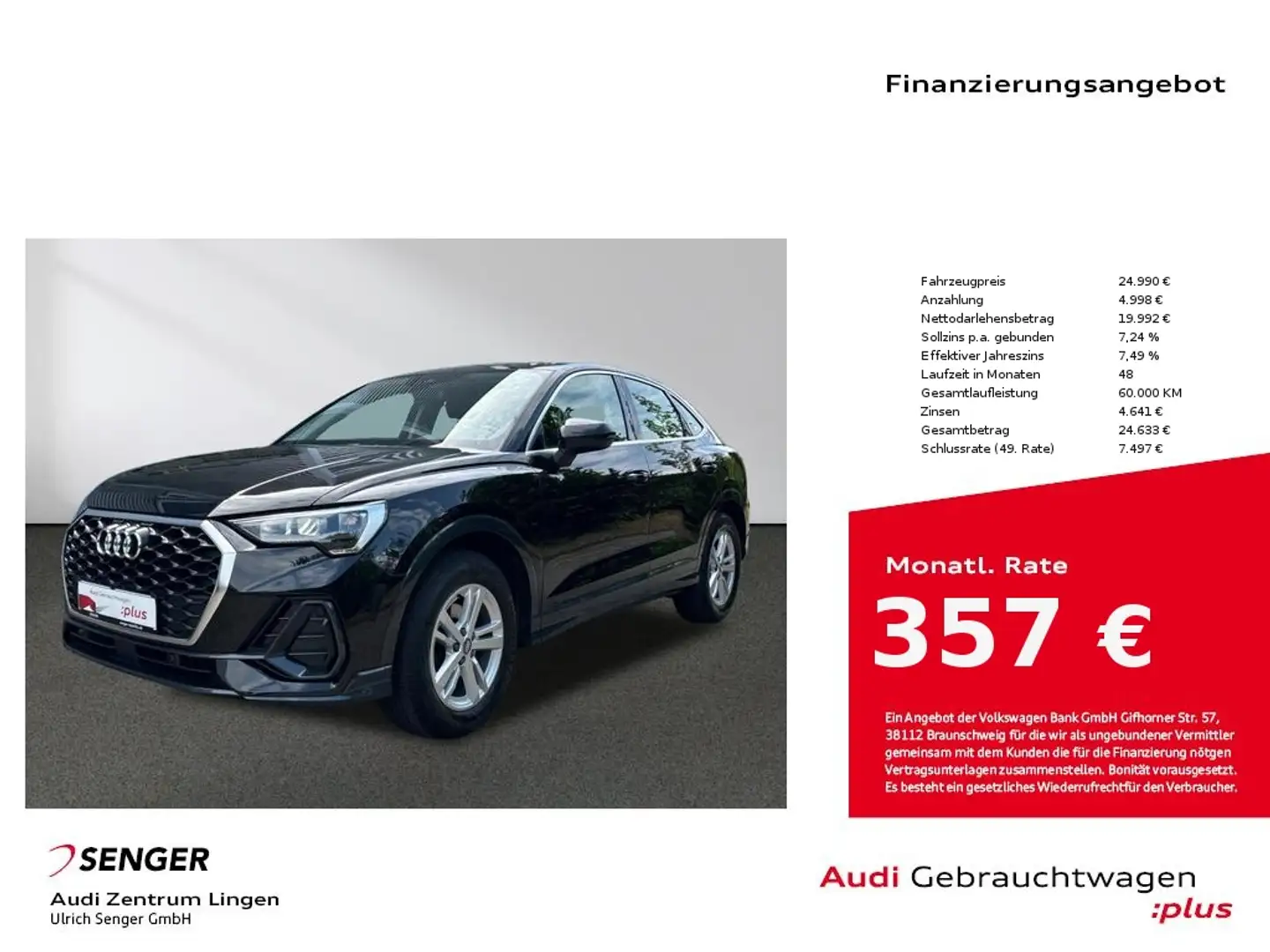 Audi Q3 Sportback 35 TFSI MMI LED PDC SHZ Noir - 1