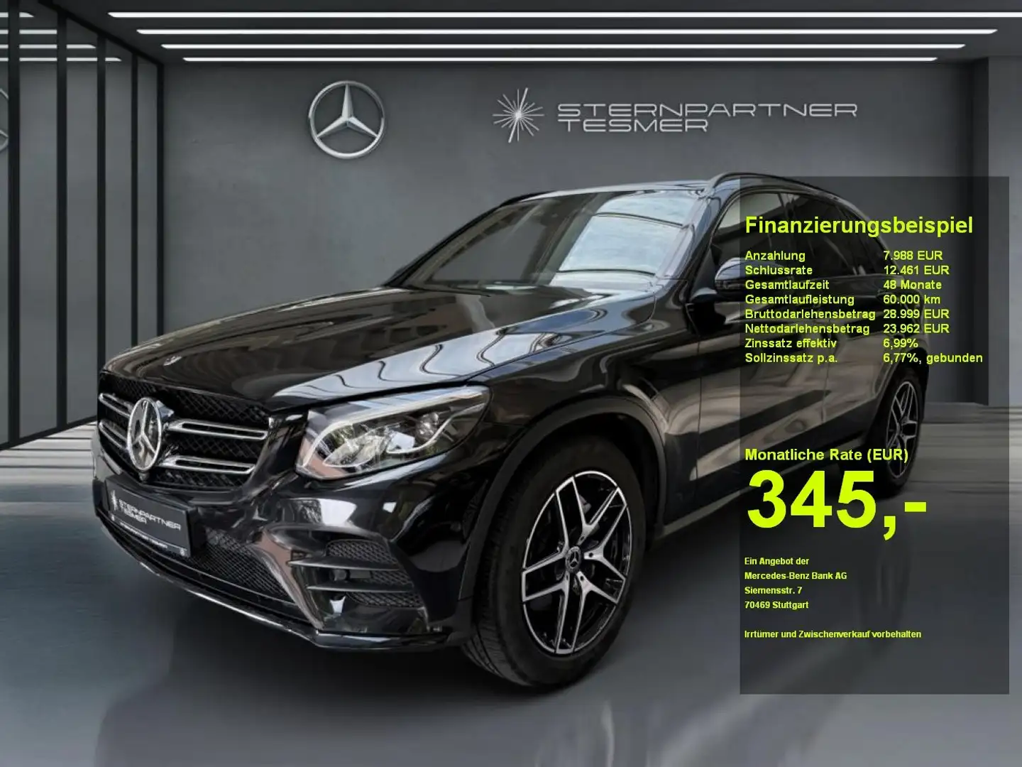 Mercedes-Benz GLC 250 4M AMG+NIGHT+PANO+AHK+360°+DISTR.+AMBIEN Zwart - 1