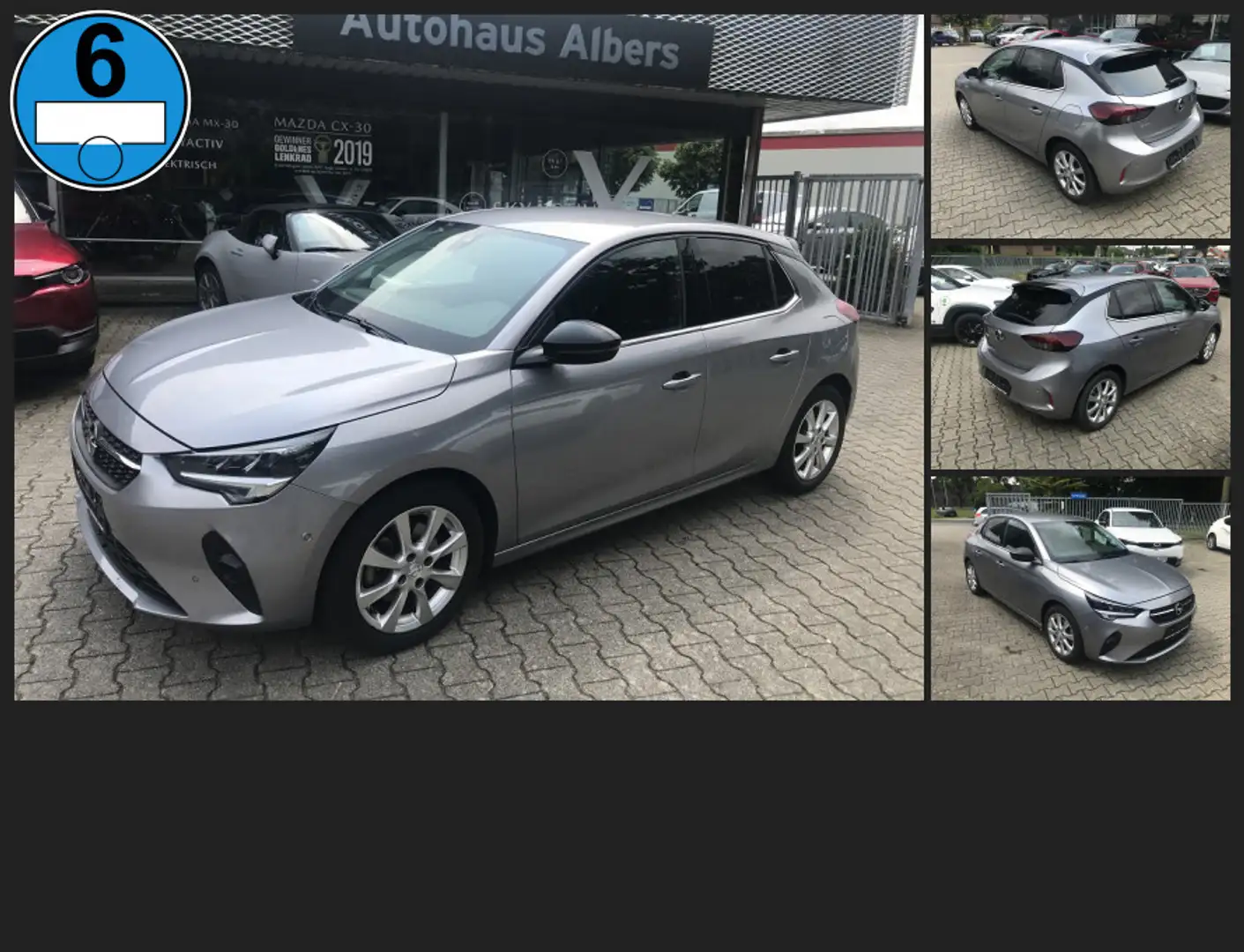 Opel Corsa F 1.2 Turbo Elegance, LED, ALU-F., PDC v+h, Gris - 1
