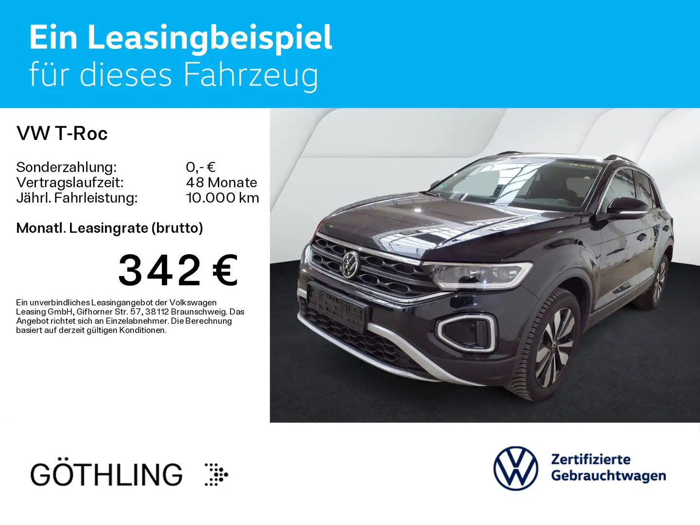 Volkswagen T-Roc T-ROC 2.0 TDI DSG GOAL*AHK*KAMERA*NAVI*LED*17ZOL Schwarz - 2