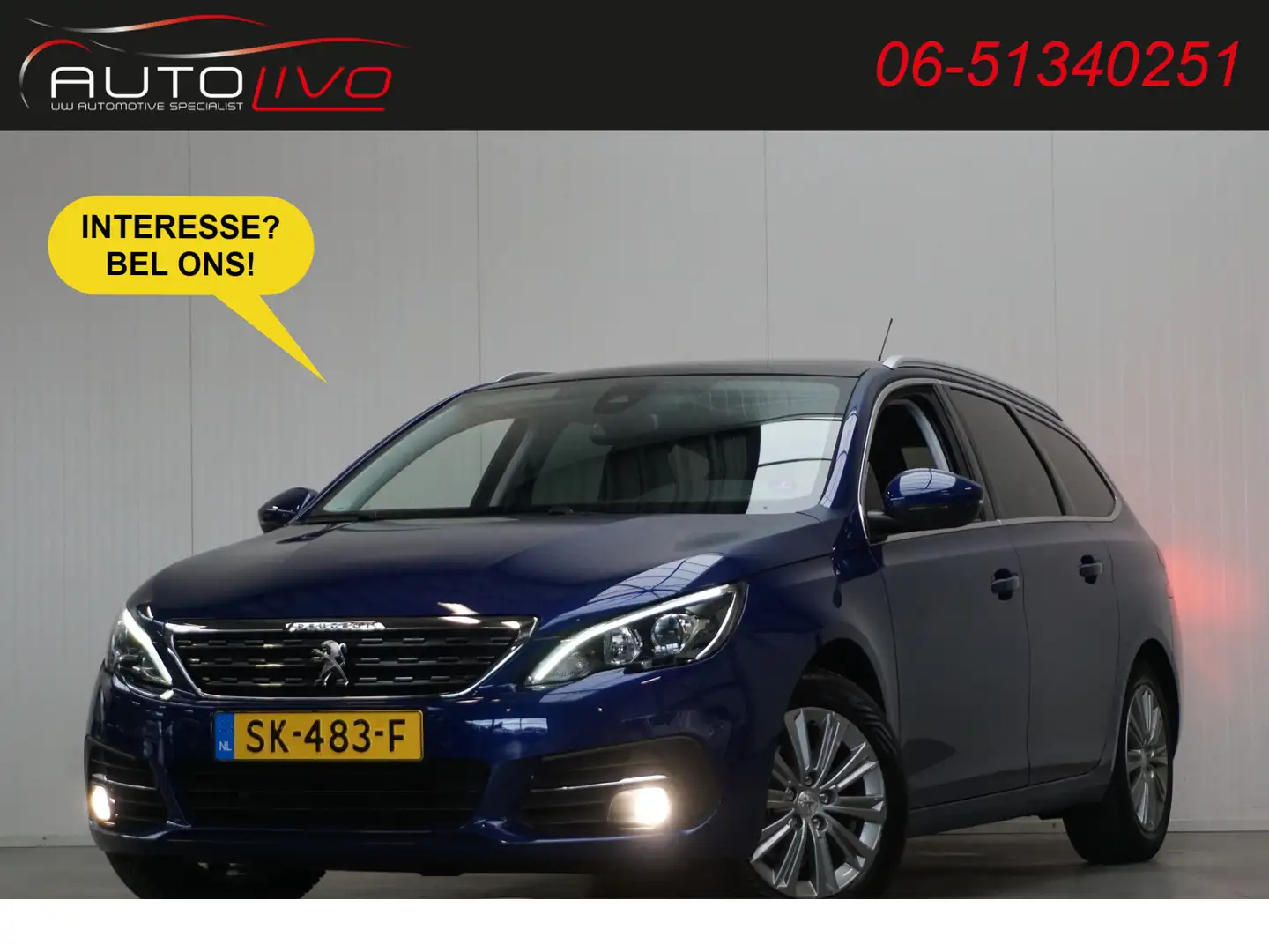 Peugeot 308 SW 1.2 PureTech Blue Lease Premium AUTOMAAT! 130 P Blau - 1