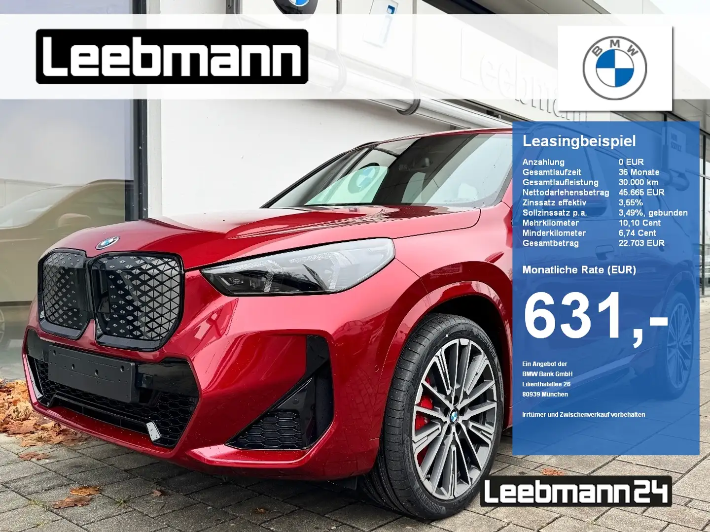 BMW iX1 xDrive30 M-Sportpaket-Pro 20-Zoll/AdaLED/RFK Rouge - 1