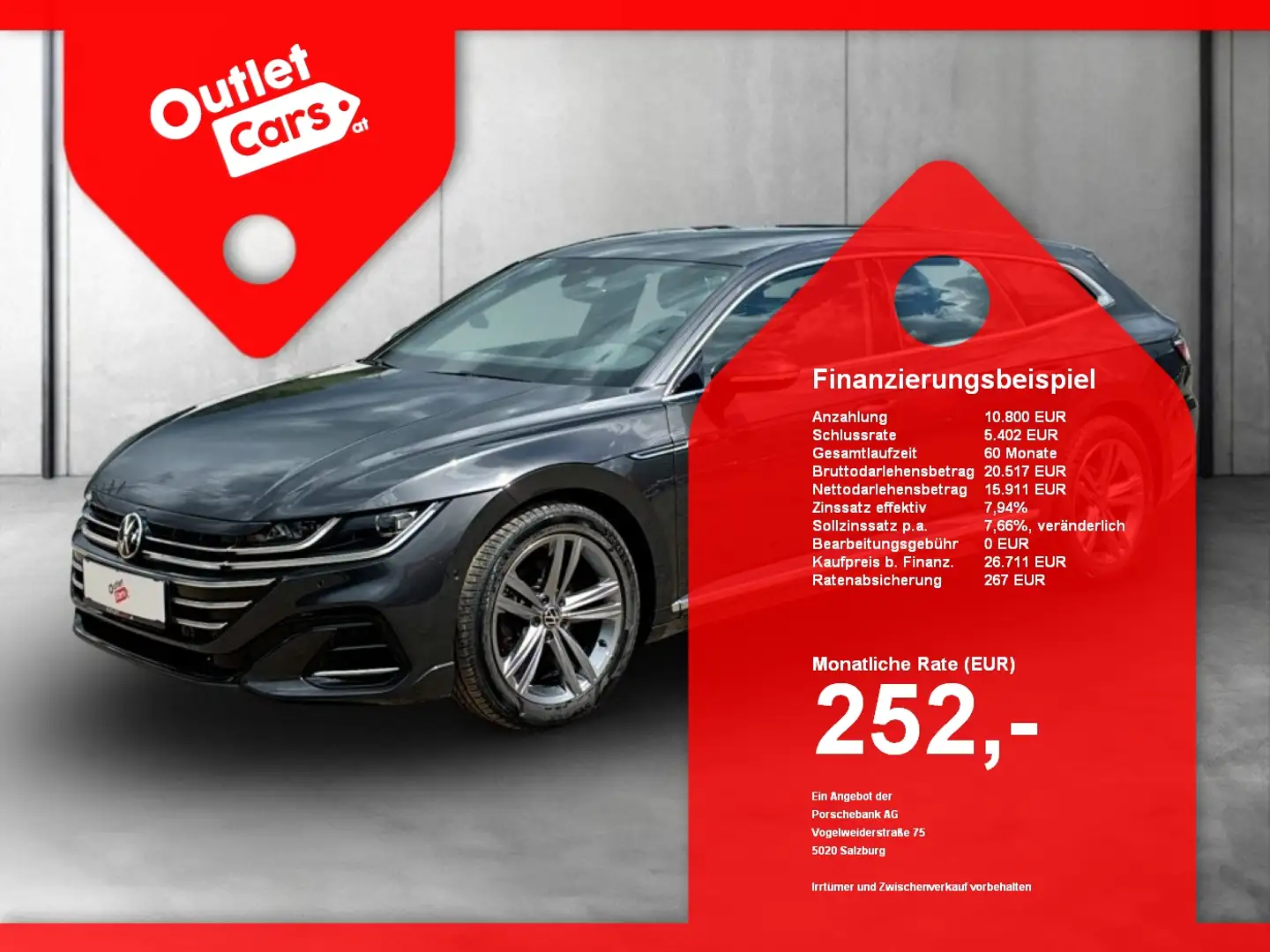 Volkswagen Arteon SB 2.0 TDI 4M R-Line ASSIST+CARPLAY+LED+LM Grau - 1
