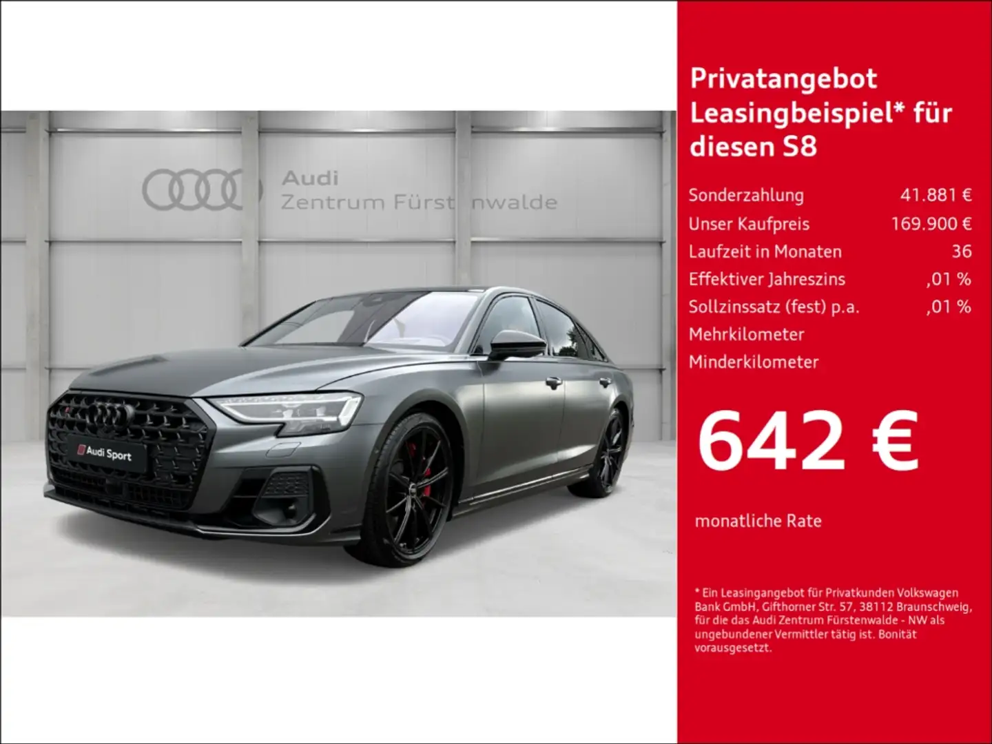 Audi S8 quattro tiptr.+Allrad+HUD+Luftfederung AD StandHZG Gris - 1