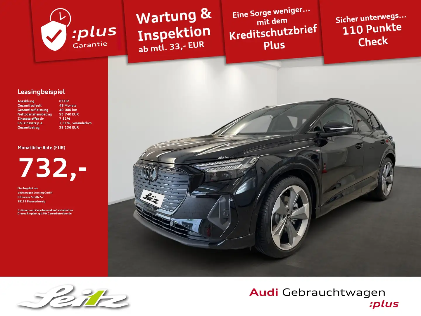 Audi Q4 e-tron Q4 45 e-tron quattro *AHK*HEAD-UP*NAVI*SITZH* Schwarz - 1