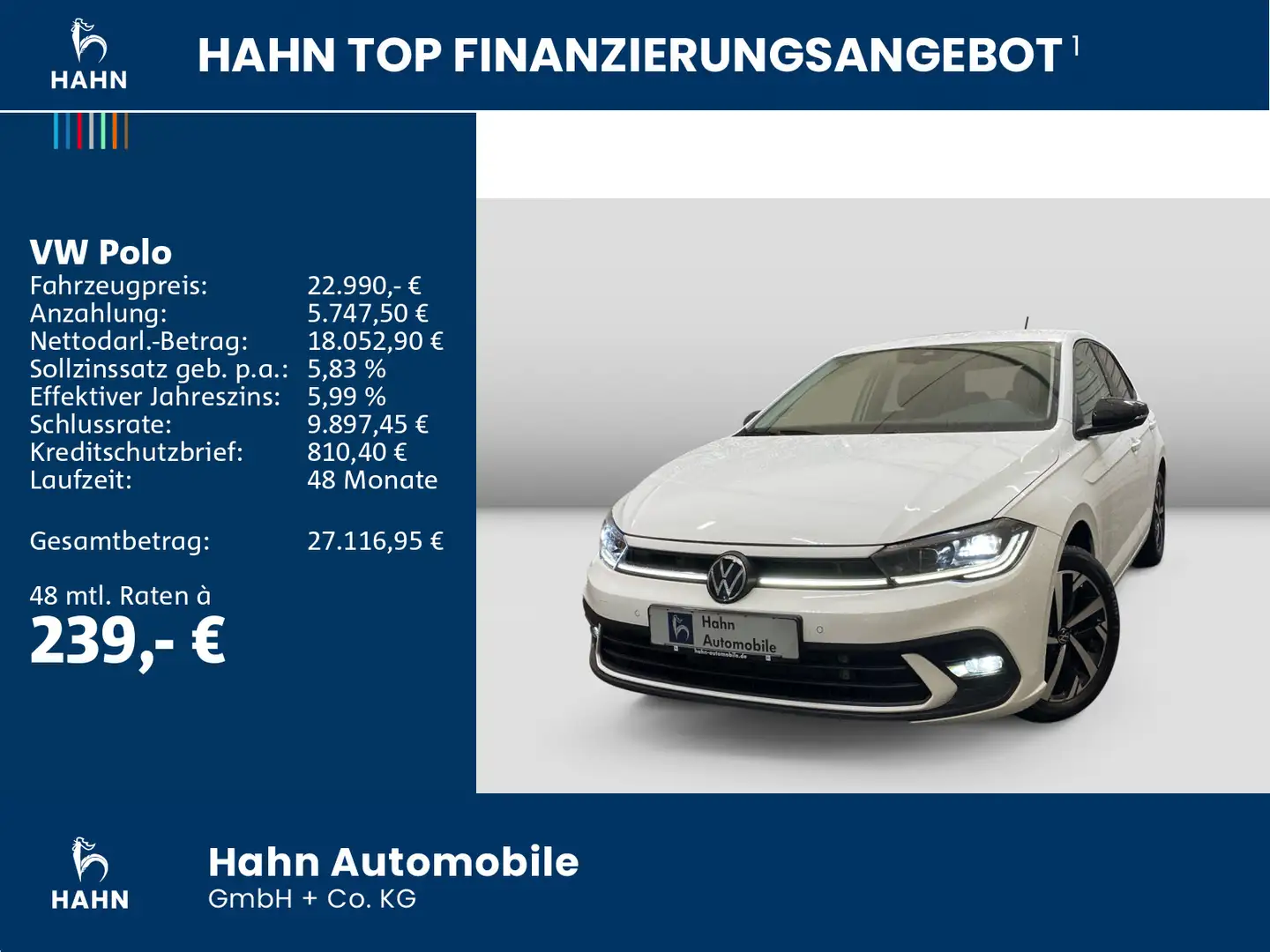 Volkswagen Polo 1.0TSI DSG Move Matrix Navi-Vorb. ACC Sitzh Weiß - 2