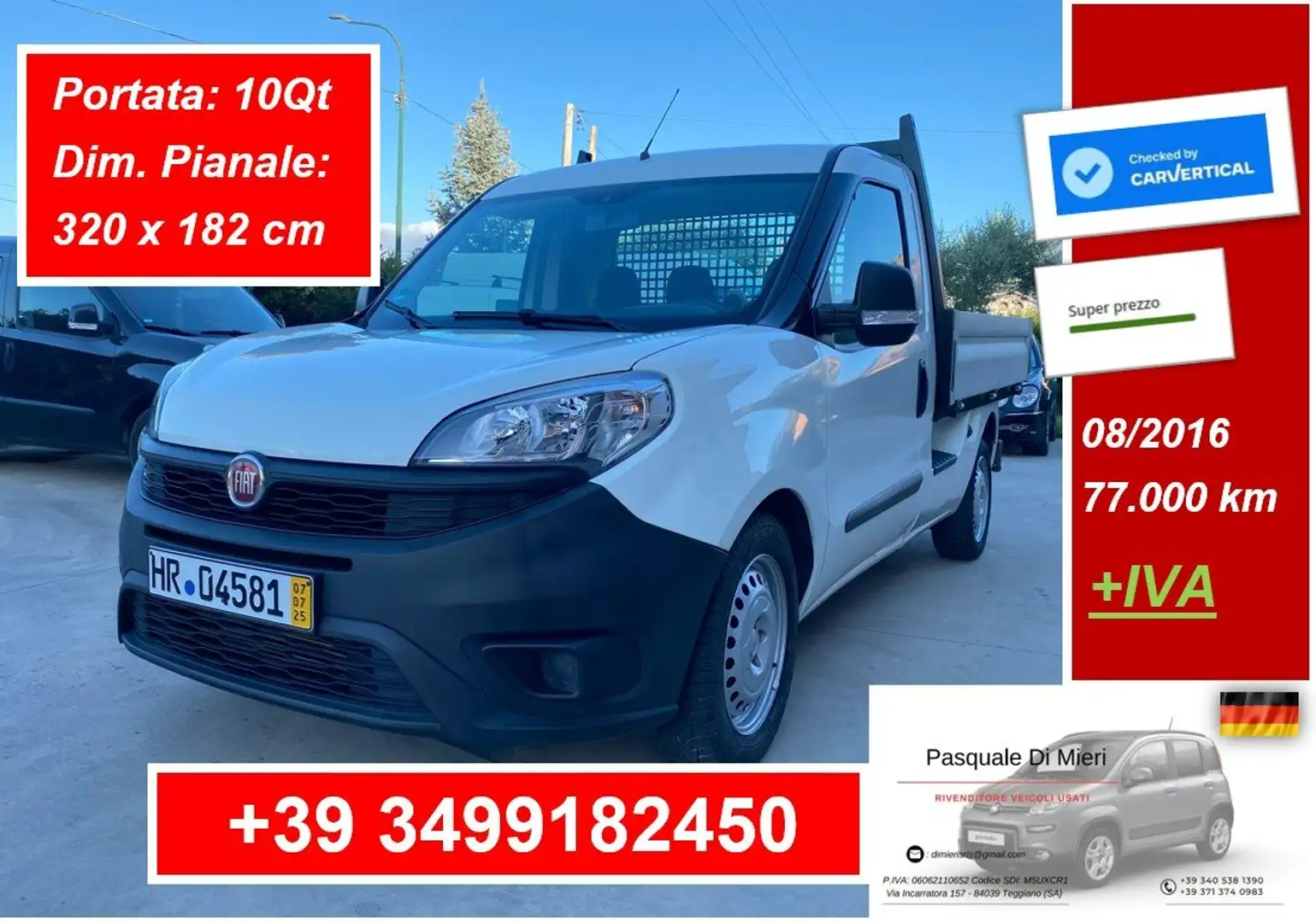 Fiat Doblo Doblo Maxi 1.6 mjt 16v Dynamic 105cv E5+ Blanco - 1