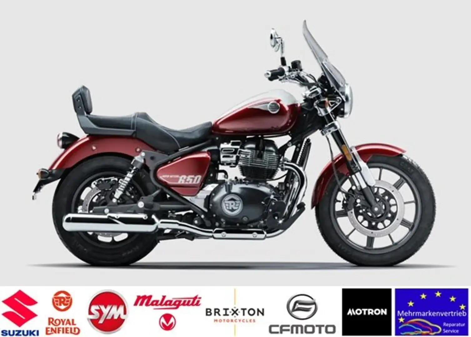 Royal Enfield Super Meteor 650 "CELESTIAL"Windschild-Sissybar-TBT-Navi- Rot - 2