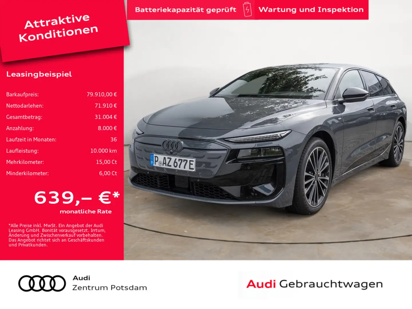 Audi A6 e-tron Avant performance HUD B&O STANDHZ Grau - 1