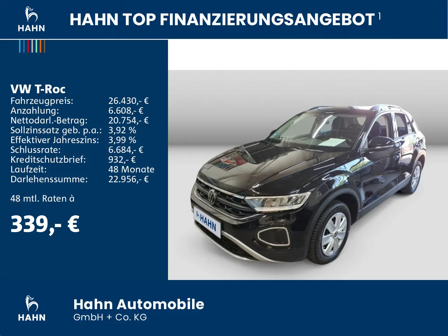 Volkswagen T-Roc 1.5TSI DSG Life ACC AHK Cam LED Navi Sitzh Schwarz - 2