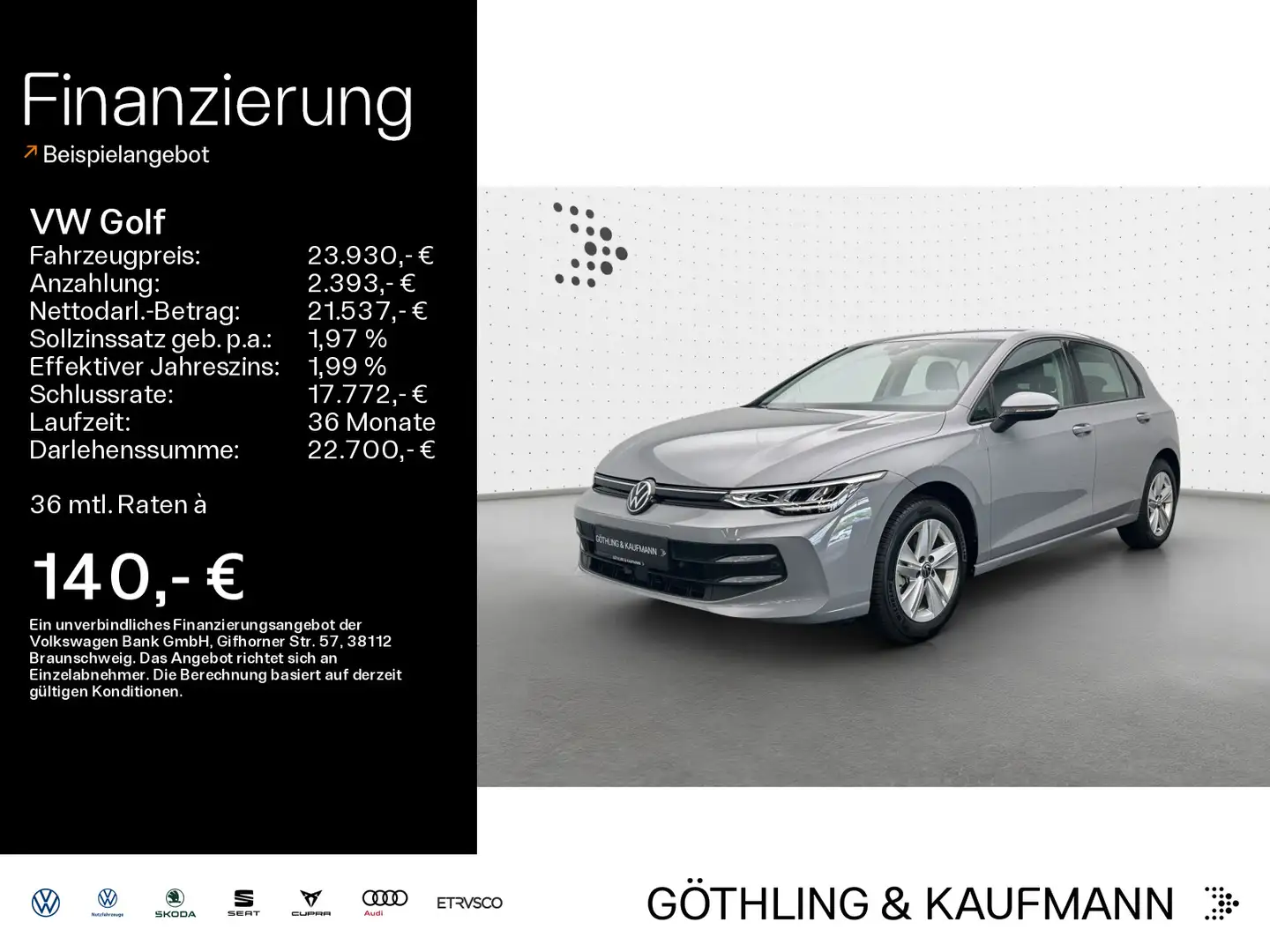 Volkswagen Golf Life 1.5 TSI 85kW 6-Gang*APP*SHZ*LED*ASG*PD Grigio - 1