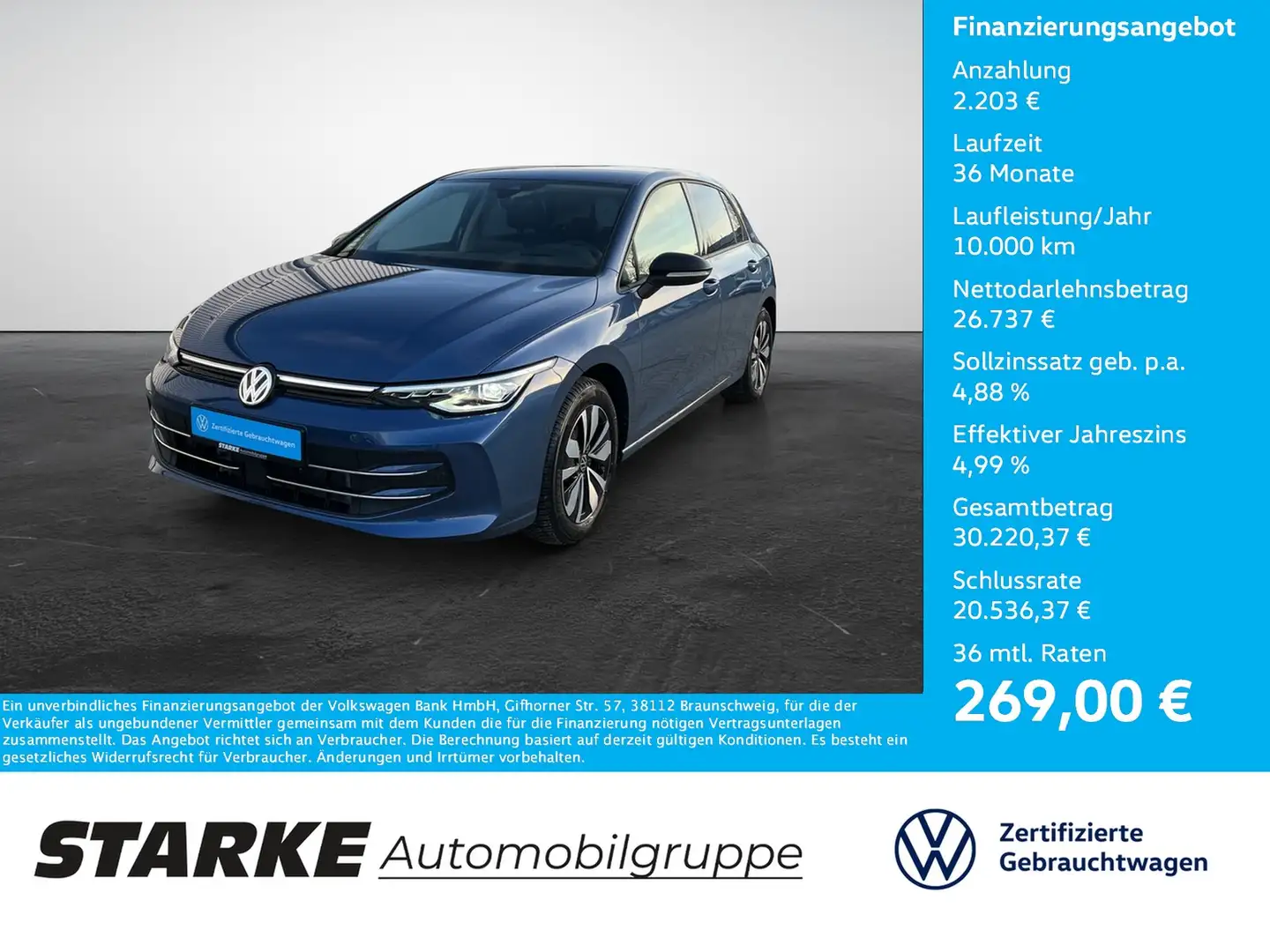 Volkswagen Golf 1.5 TSI Goal Blau - 1