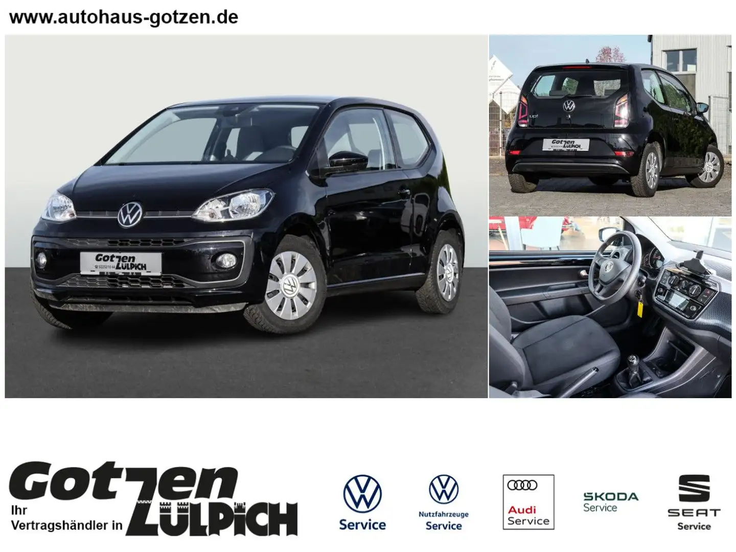 Volkswagen up! 1.0 Klima Vordersitze beheizbar E-Spiegel Schwarz - 1