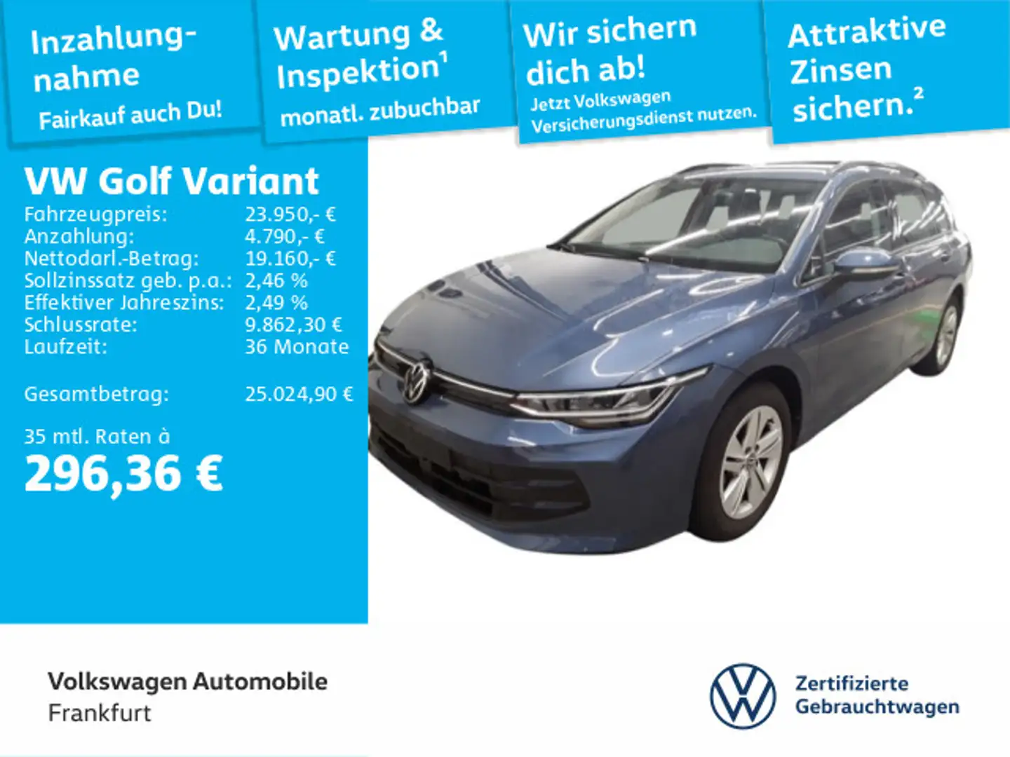 Volkswagen Golf Variant Golf VIII Variant 1.5 TSI Life Navi LED DAB+ Fro Bleu - 1