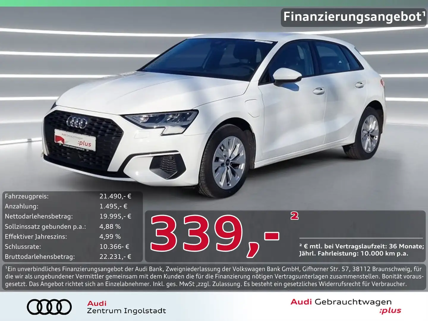 Audi A3 Sportback 40 TFSI e S-tronic NAVI PDC virtual Weiß - 1