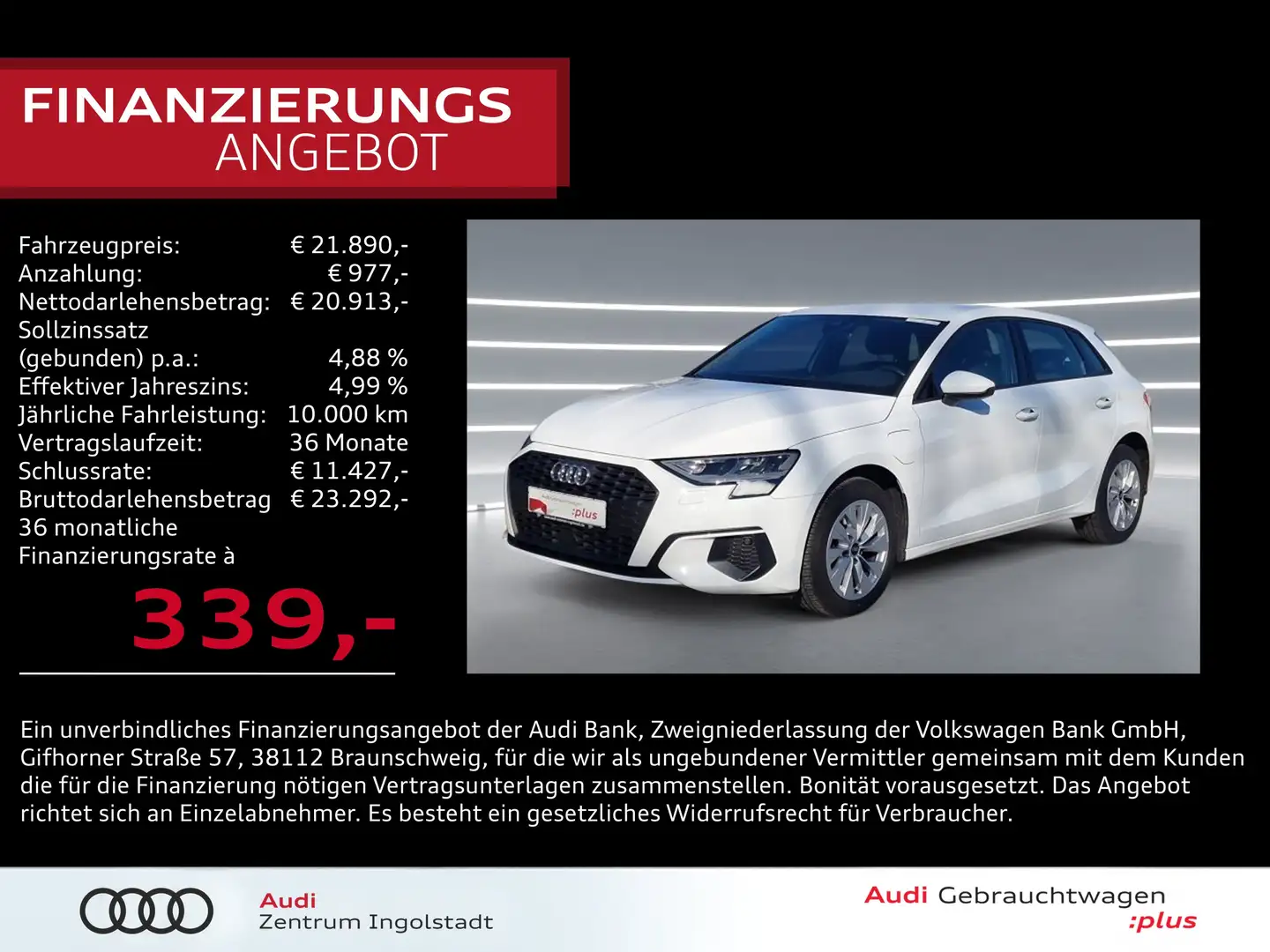 Audi A3 Sportback 40 TFSI e S-tronic NAVI PDC virtual Weiß - 1