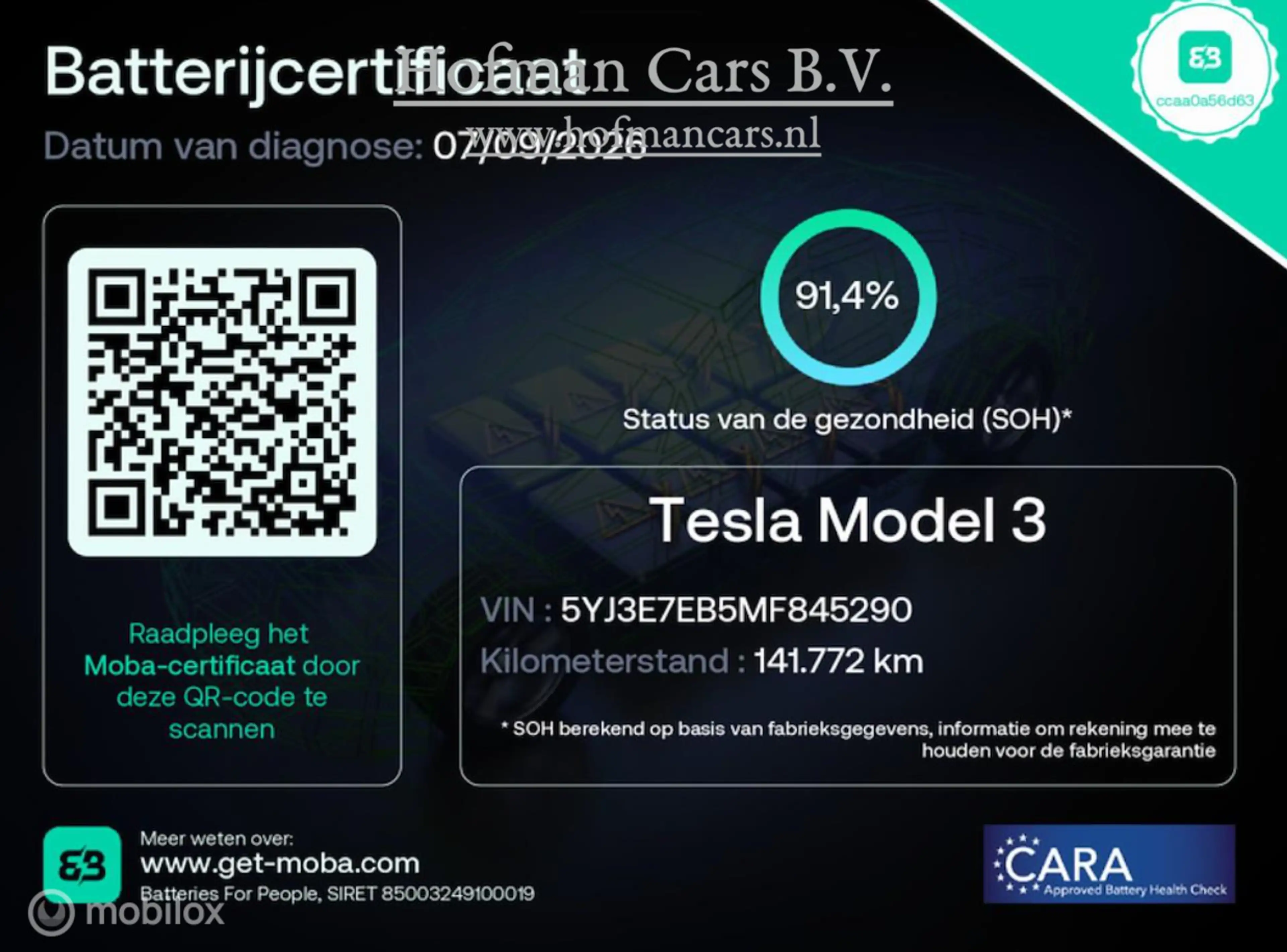 Tesla Model 3 Long Range AWD 75kWh | 351PK | SOH 90% MOBA | Wit — photo 2