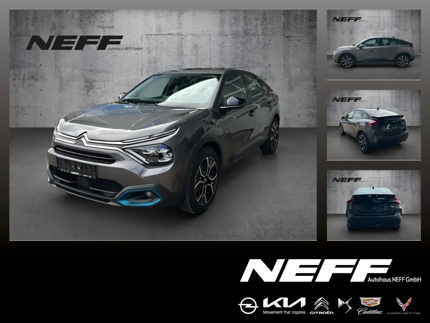 Citroen C4 e- 136PS Feel Pack LED+SHZ+Klima+Kamera Grau - 1