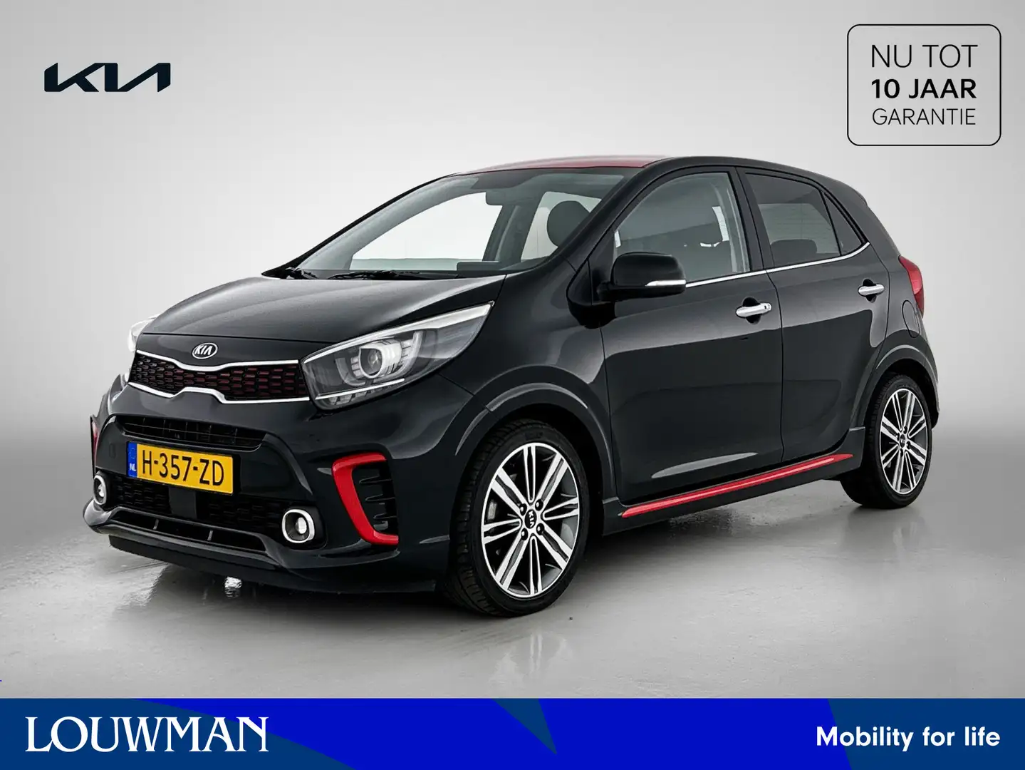 Kia Picanto 1.0 T-GDI GT-Line | Leder | Airco | Rood accenten Noir - 1