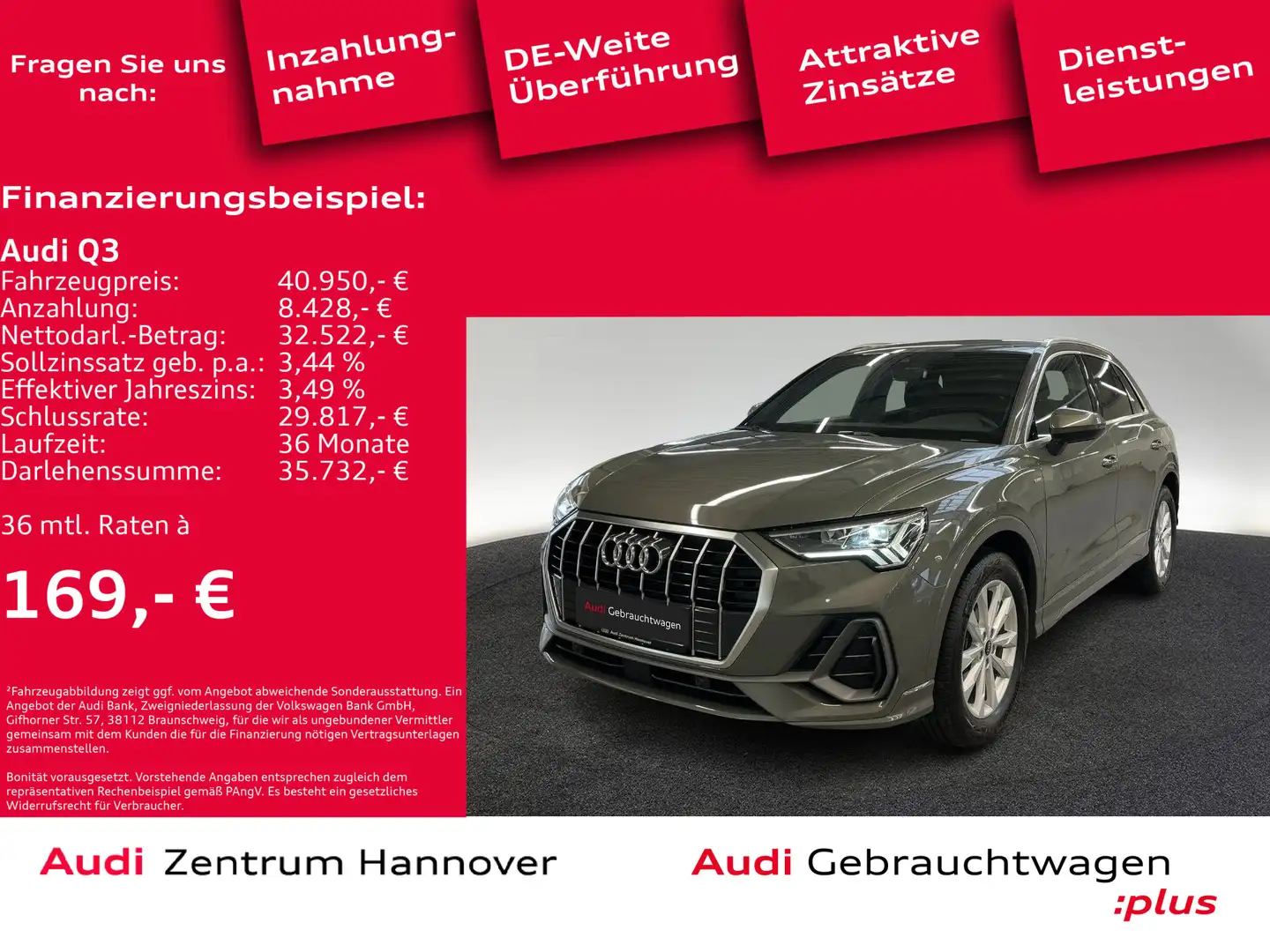 Audi Q3 35  TFSI S line Sportsitze AHK NAvi LED virtu Grau - 2