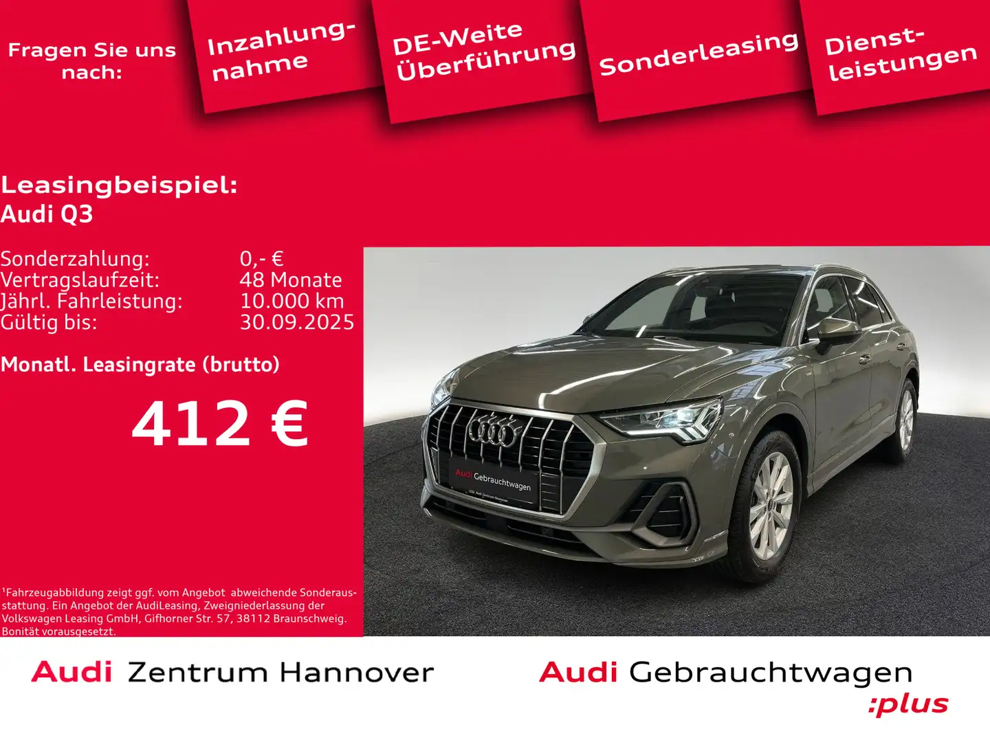 Audi Q3 35  TFSI S line Sportsitze AHK NAvi LED virtu Grau - 1