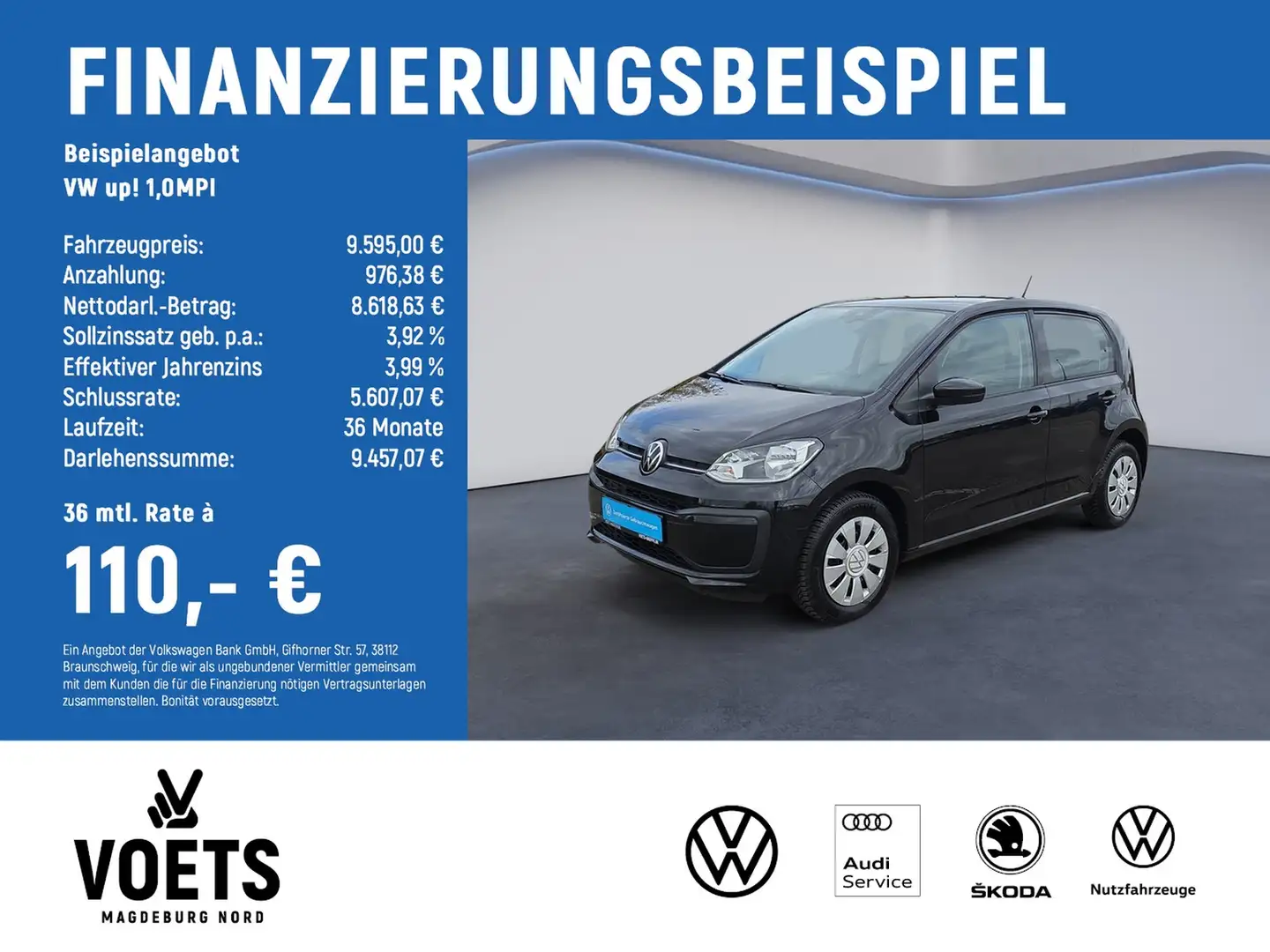 Volkswagen up! 1,0MPI Basis DAB+ZV+ESP+FREISPRECHANLAGE+ Noir - 2