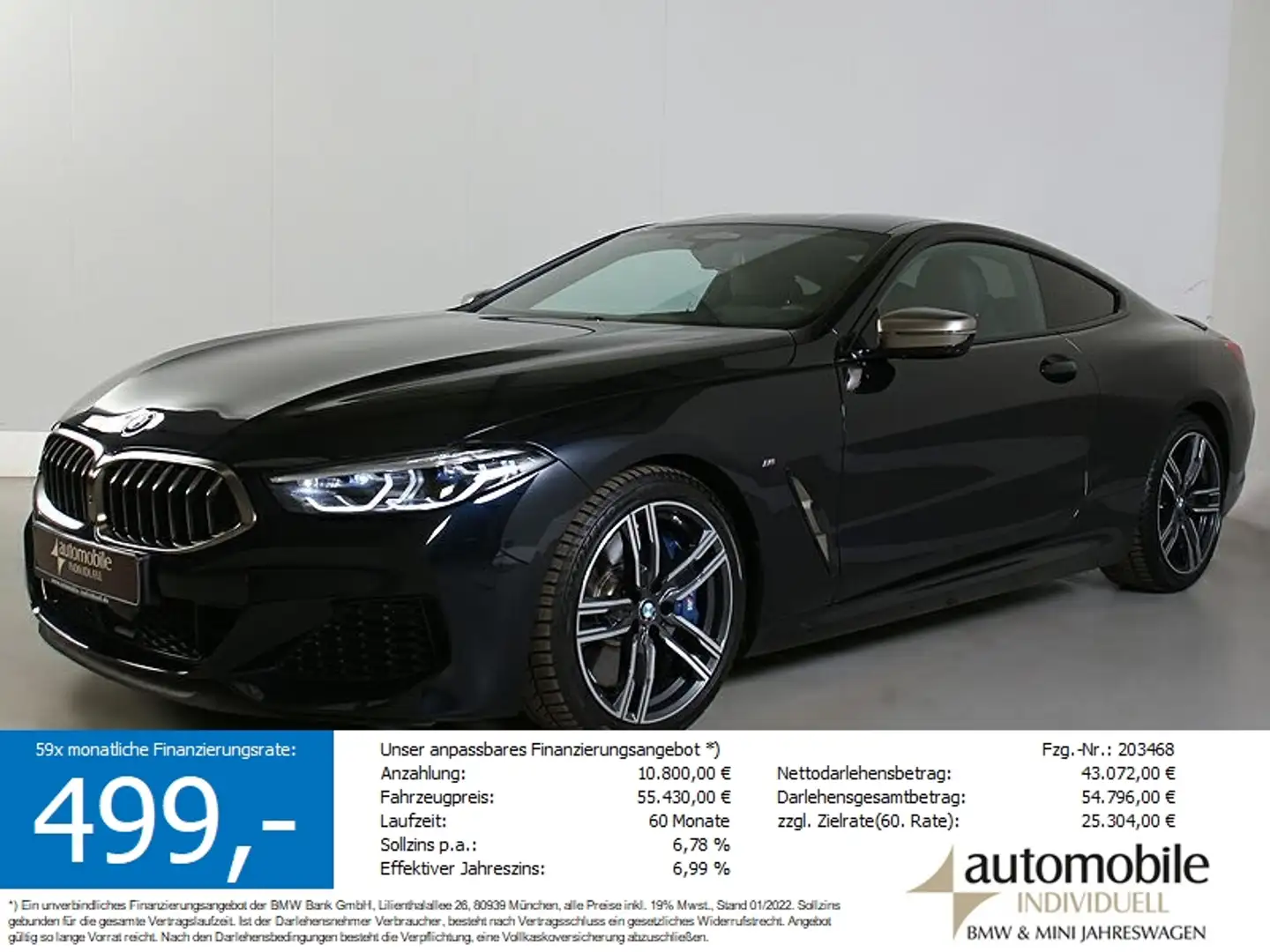 BMW M850 i xDr. Coupé Laser ACC H&K HuD LiveCockpit Negru - 1