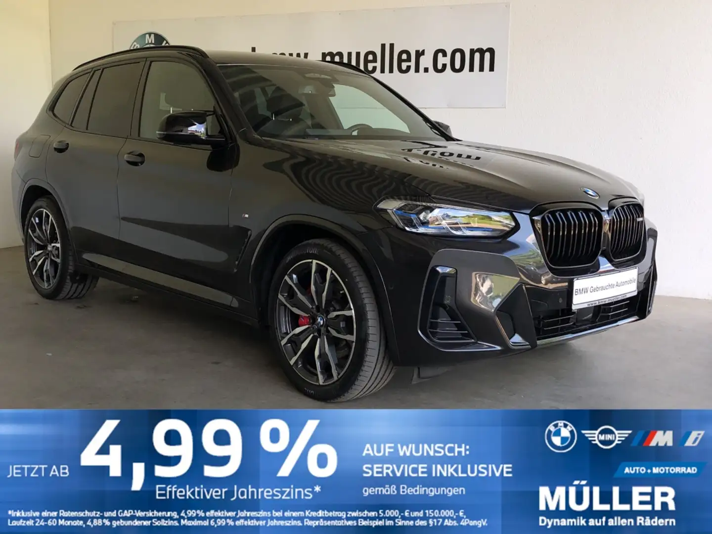 BMW X3 M 40d AHK/LASER/HUD/hk/MEMO/CAM/DAB/PRIVACY Grau - 1