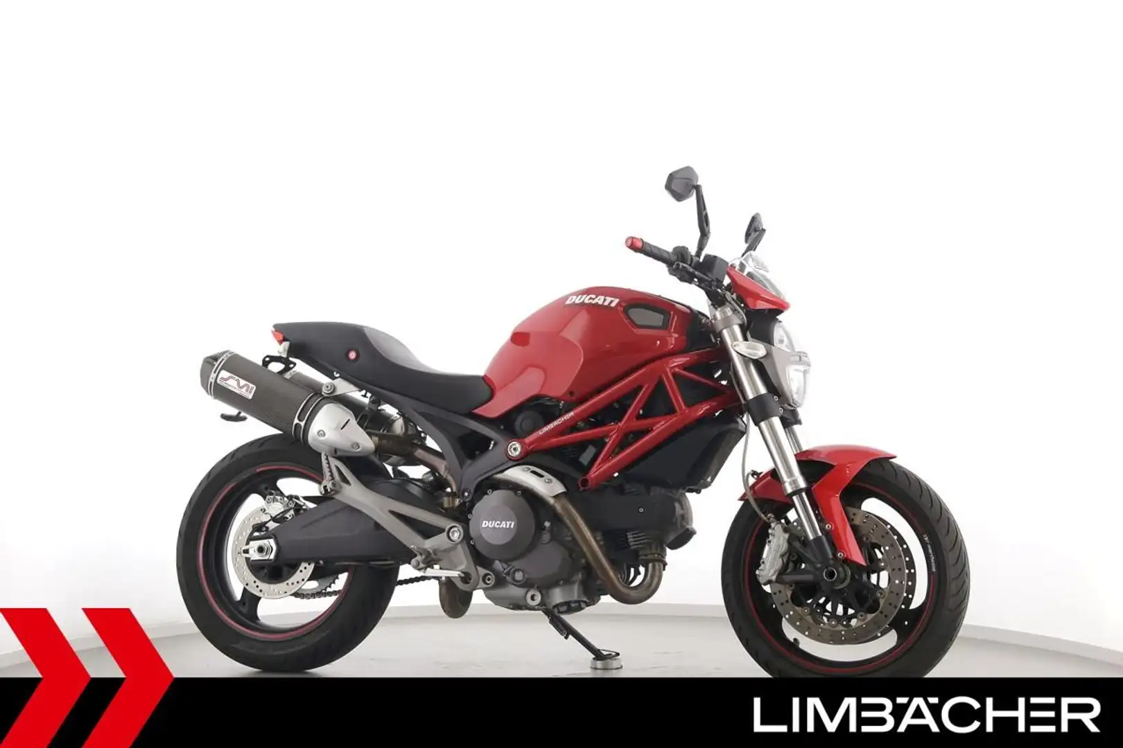 Ducati Monster 696 SPORTAUSPUFF, SONDERLENKER Rot - 1