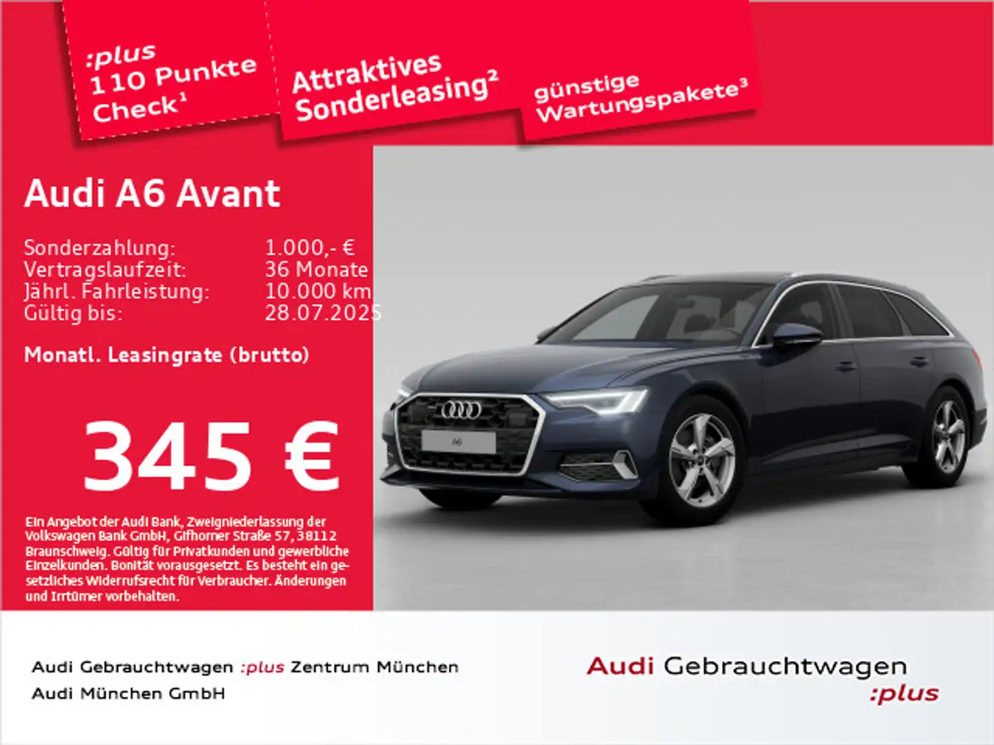 Audi A6 40 TDI qu. S tronic advanced Pano/AHK/M Blau - 1