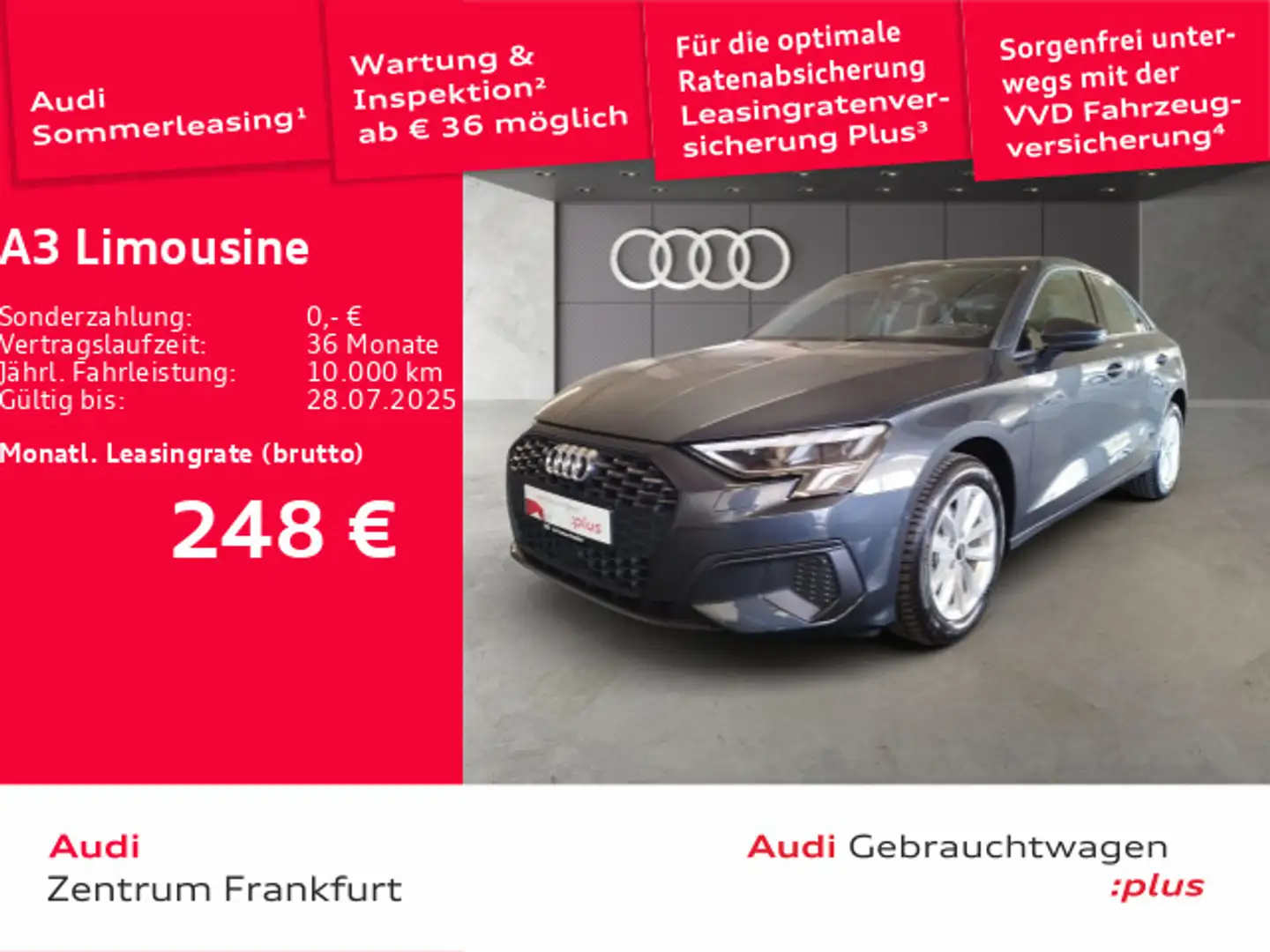 Audi A3 30 TDI LED VC DAB Tempomat Grau - 1