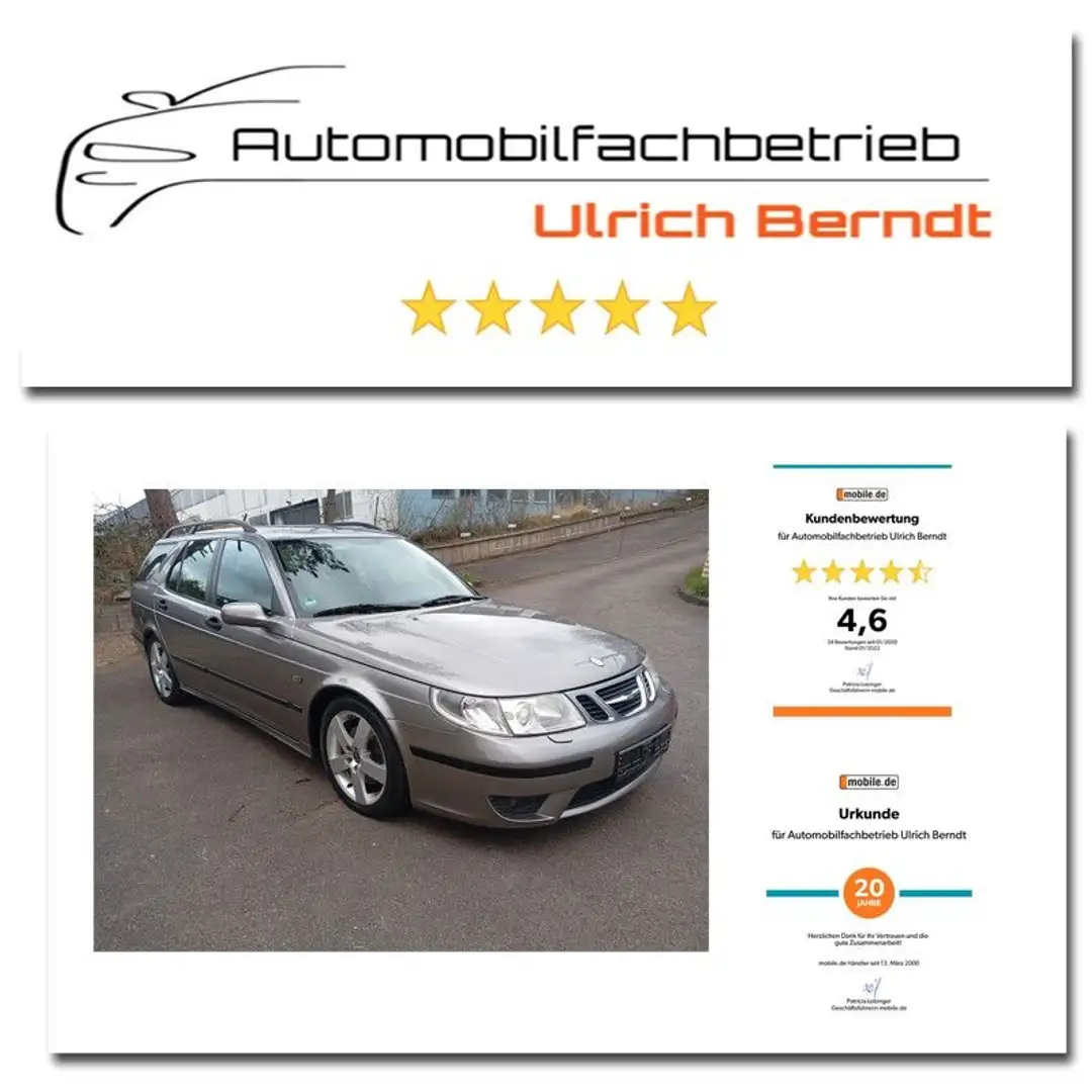 Saab 9-5 2.3 Turbo Aero Sport-Kombi - Insp.+TÜV neu Gris - 1