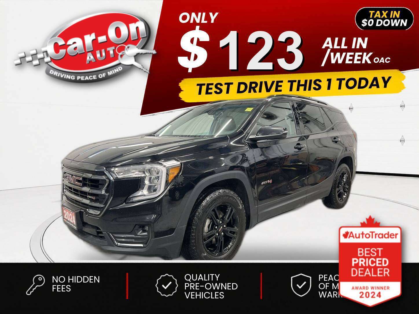 Black 2024 GMC Terrain AT4 AWD SUV / Crossover All-Wheel Drive Automatic