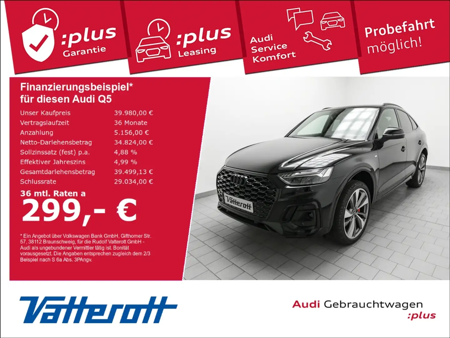 Audi Q5 Sportback 45 TFSI quattro S line AHK Luftfederung Schwarz - 1