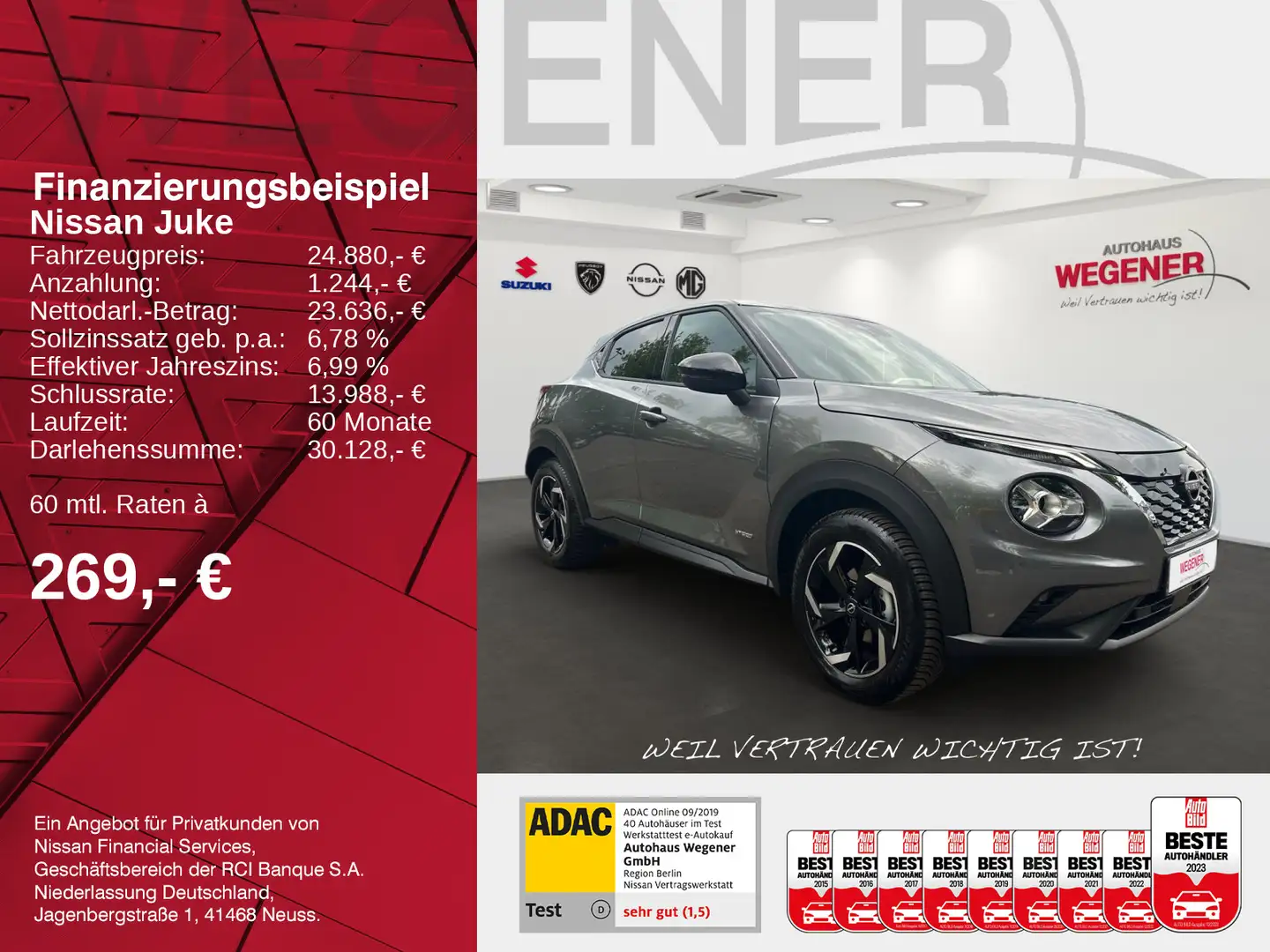 Nissan Juke JUKE 1.6 HYBRID 143 PS 4AMT N-CONNECTA NC Winter Grau - 2