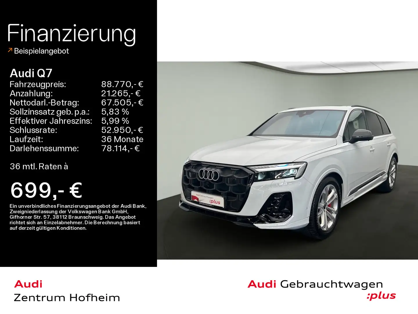 Audi Q7 60 TFSIe qu S line tip*Air*B&O*HUD*Pano*S-Sit White - 1